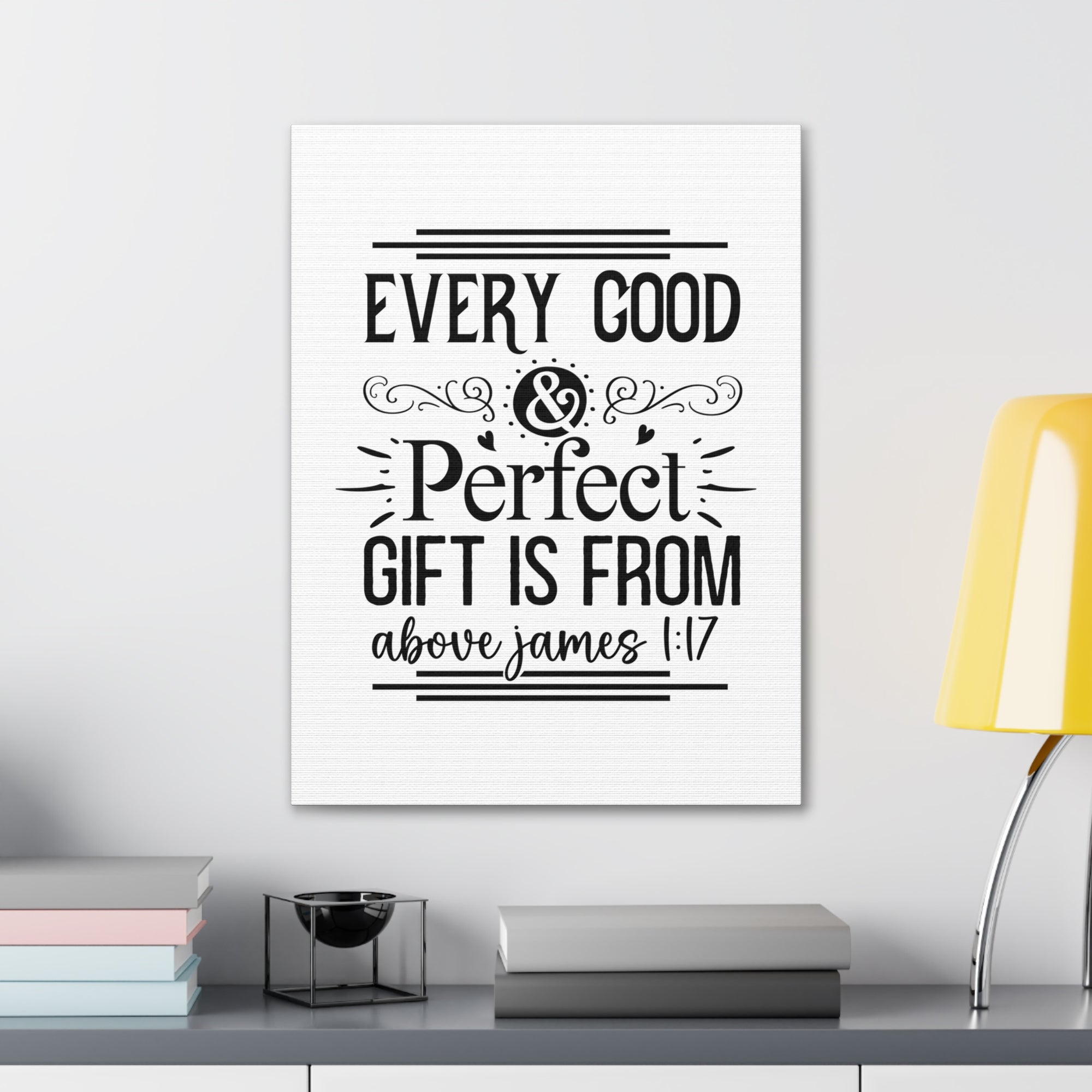 Scripture Walls James 1:17 Perfect Gift Bible Verse Canvas Christian Wall Art Ready to Hang Unframed-Express Your Love Gifts