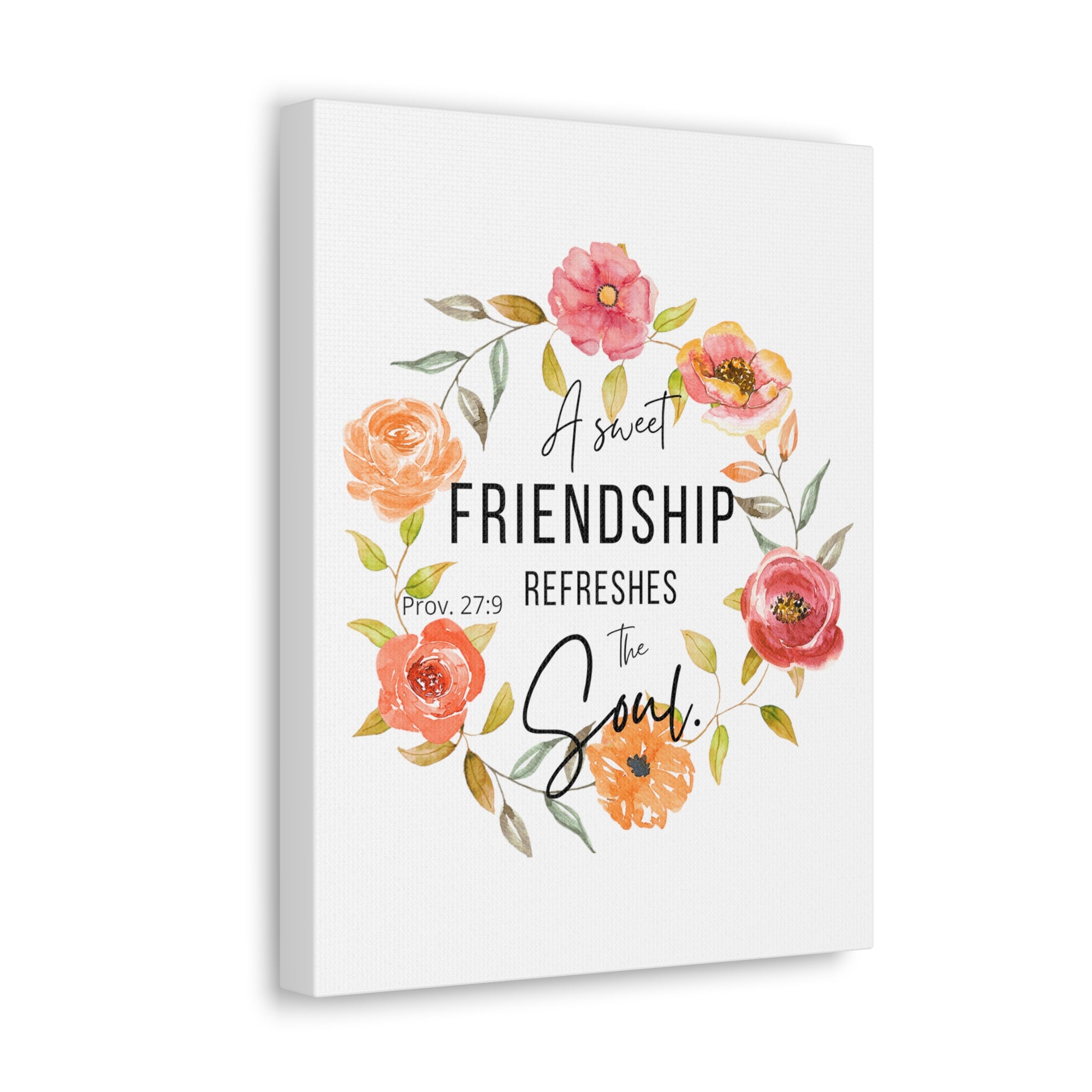 Scripture Walls Proverbs 27:9 A Sweet Friendship Bible Verse Canvas Christian Wall Art Ready to Hang Unframed-Express Your Love Gifts