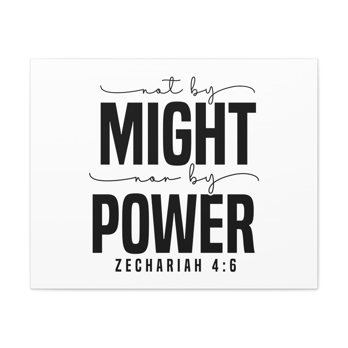 Scripture Walls Zechariah 4:6 Not By Might Bible Verse Canvas Christian Wall Art Ready to Hang Unframed-Express Your Love Gifts