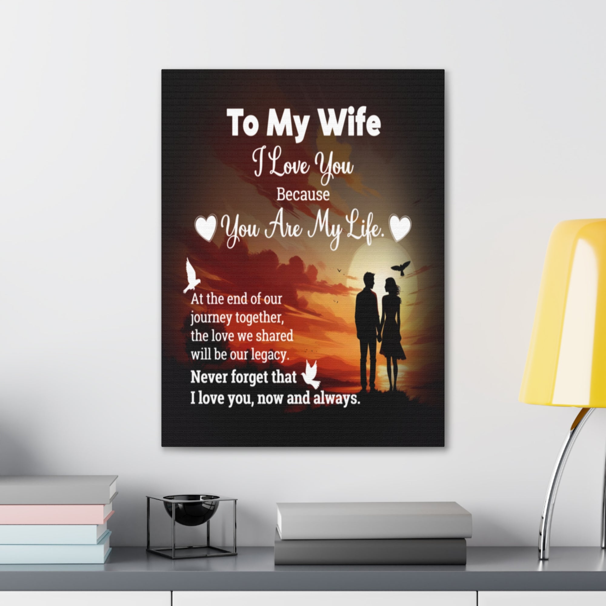 To My Wife Sunset Romance Canvas Wall Art - Heartfelt Gift of Love & Legacy-Express Your Love Gifts