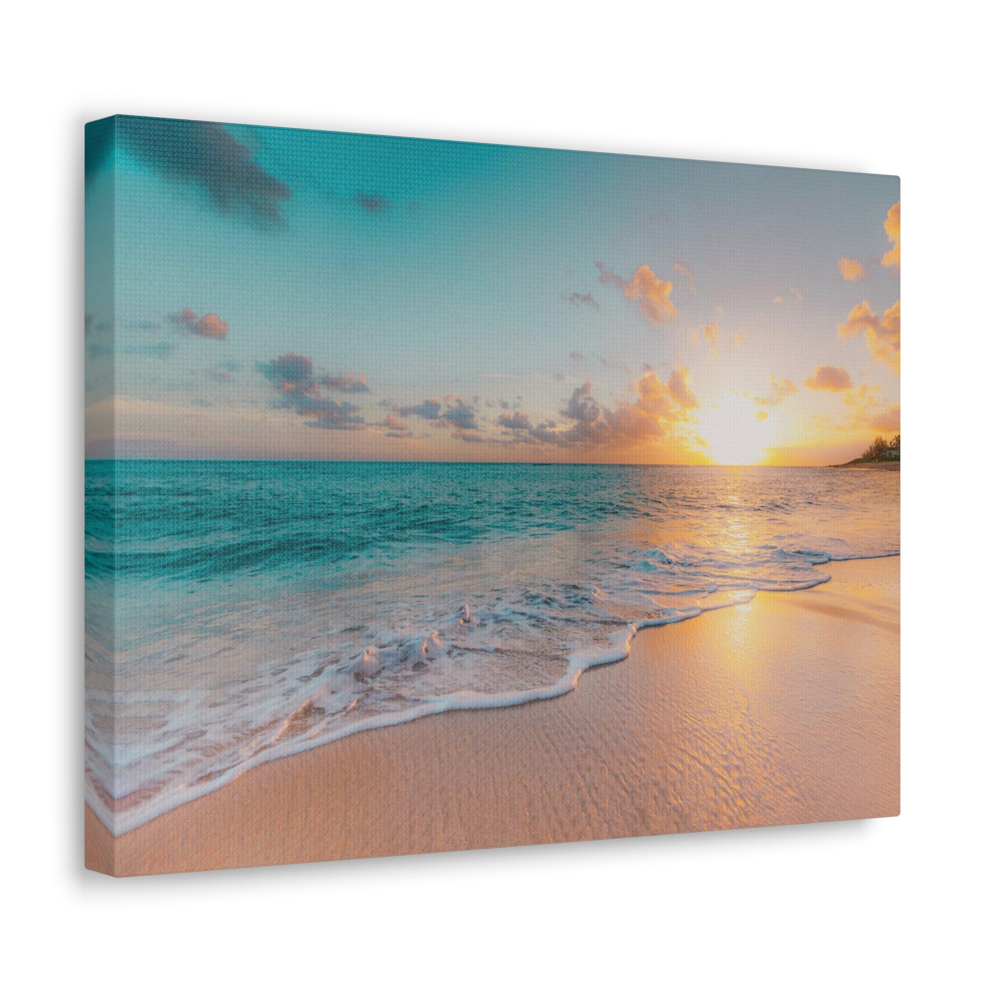 Beach Blue Sky Daylight Ocean Canvas Wall Art for Home Decor Ready-to-Hang-Express Your Love Gifts