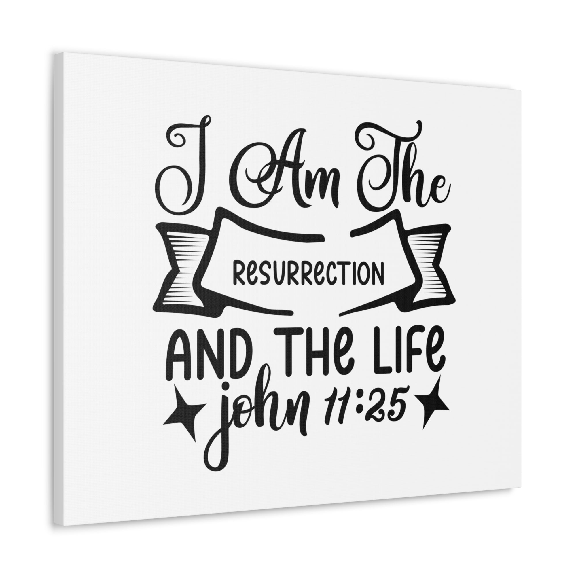 Scripture Walls John 11:25 I Am The Life Bible Verse Canvas Christian Wall Art Ready to Hang Unframed-Express Your Love Gifts