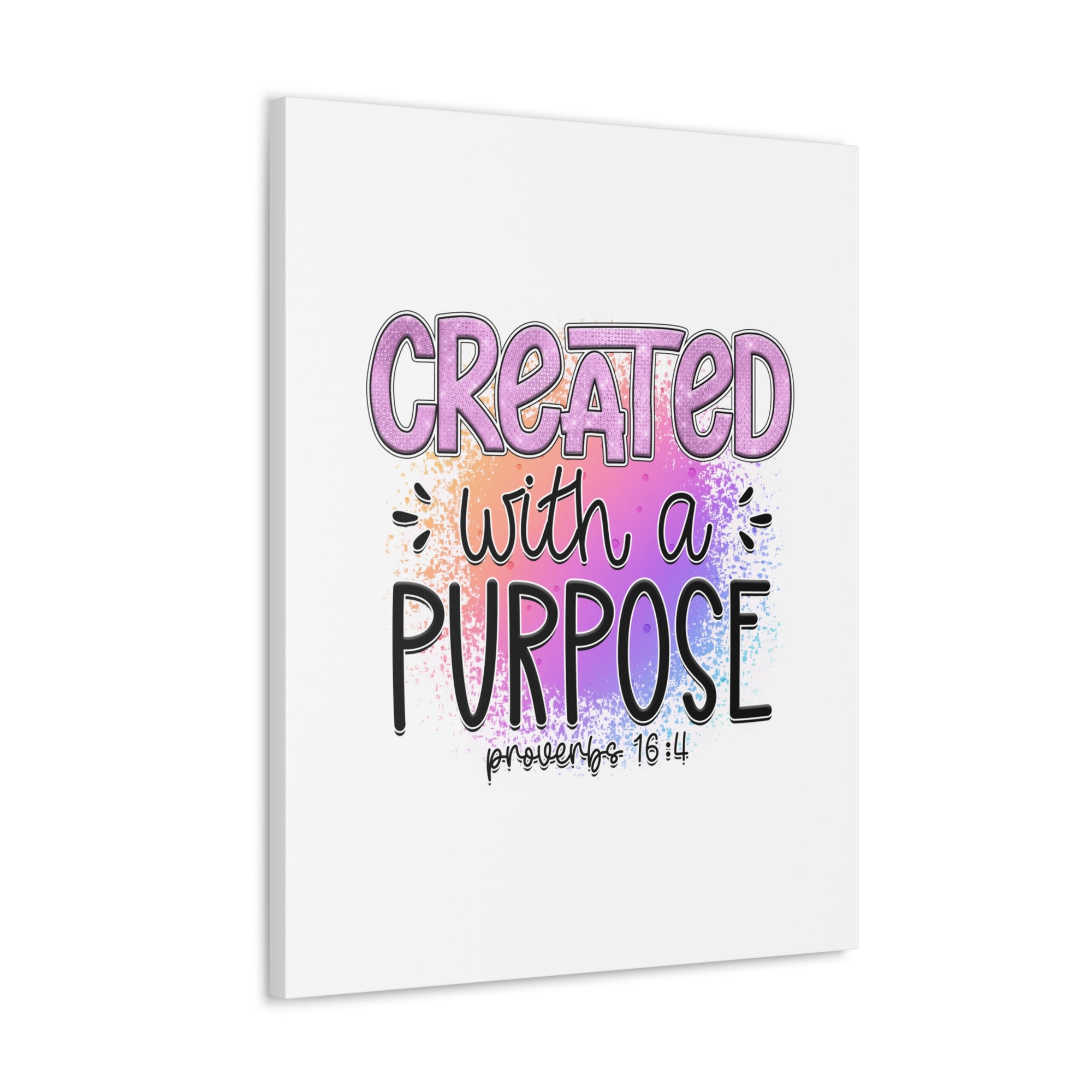 Scripture Walls Proverbs 16:4 Created With a Purpose Purple Bible Verse Canvas Christian Wall Art Ready to Hang Unframed-Express Your Love Gifts