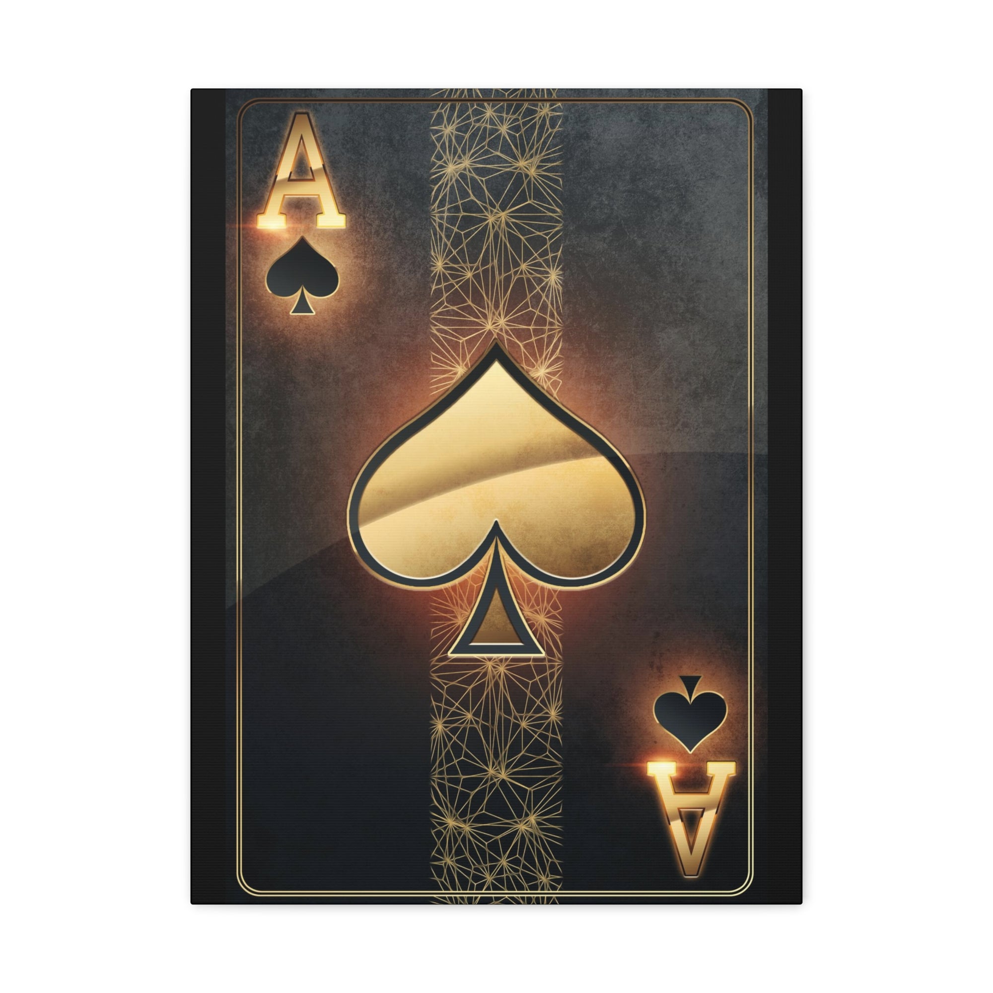 Black Gold Ace Of Hearts Playing Card Canvas Wall Art for Home Decor Ready-to-Hang-Express Your Love Gifts