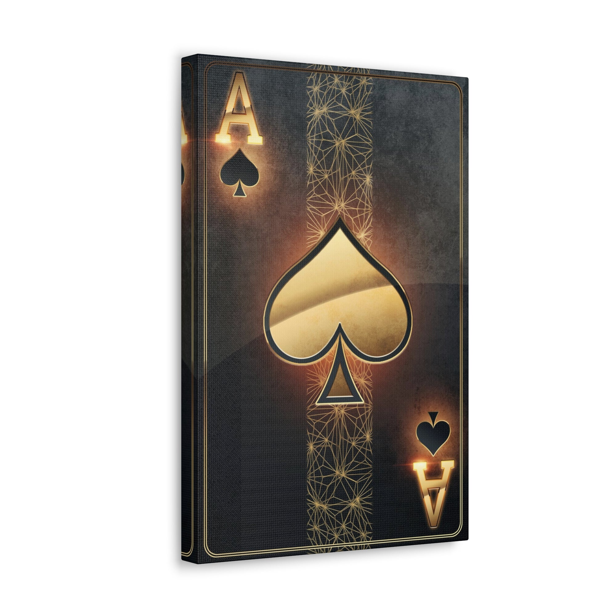 Black Gold Ace Of Hearts Playing Card Canvas Wall Art for Home Decor Ready-to-Hang-Express Your Love Gifts