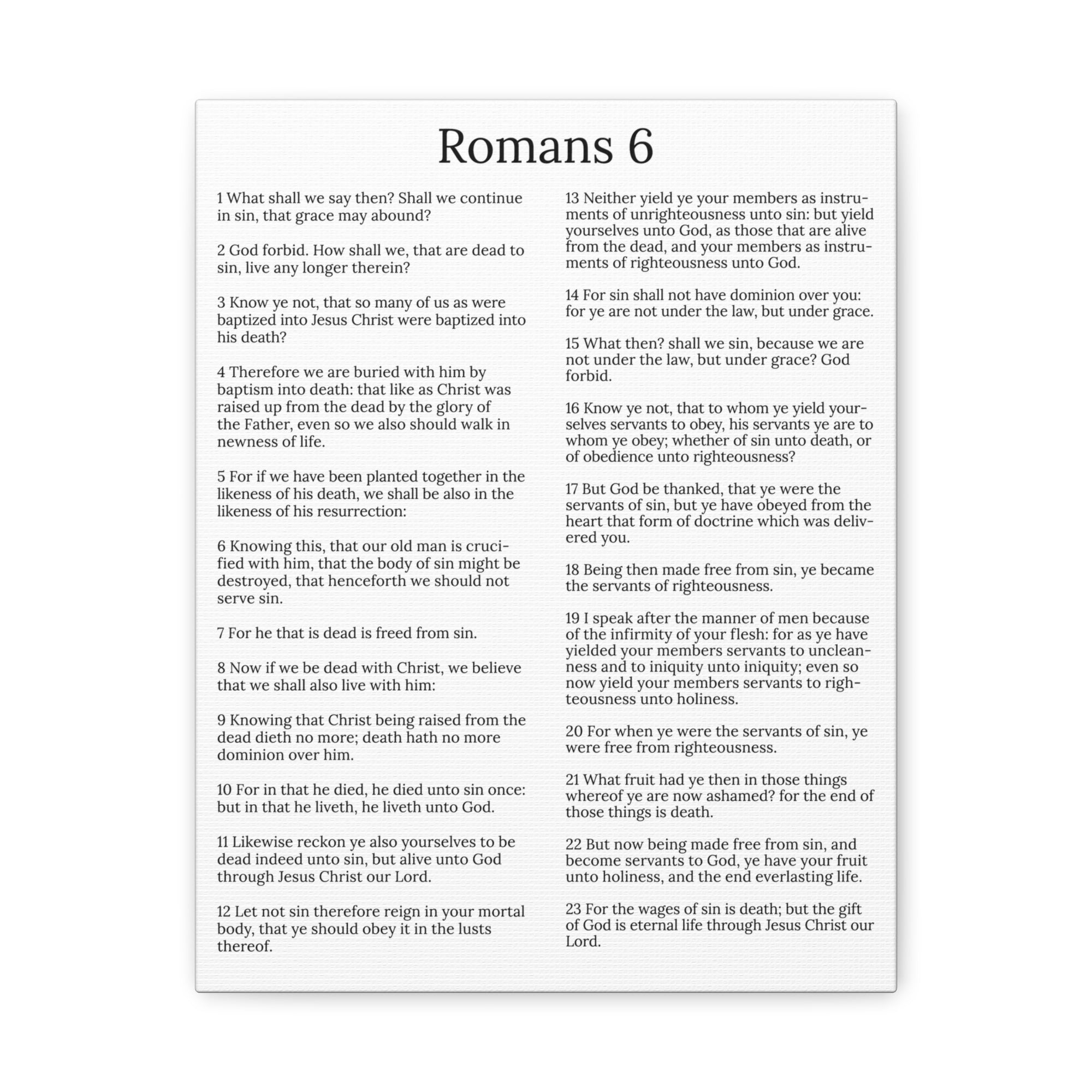 Scripture Walls Sanctification Roman 6 White Chapter Christian Wall Art Print Ready to Hang Unframed-Express Your Love Gifts