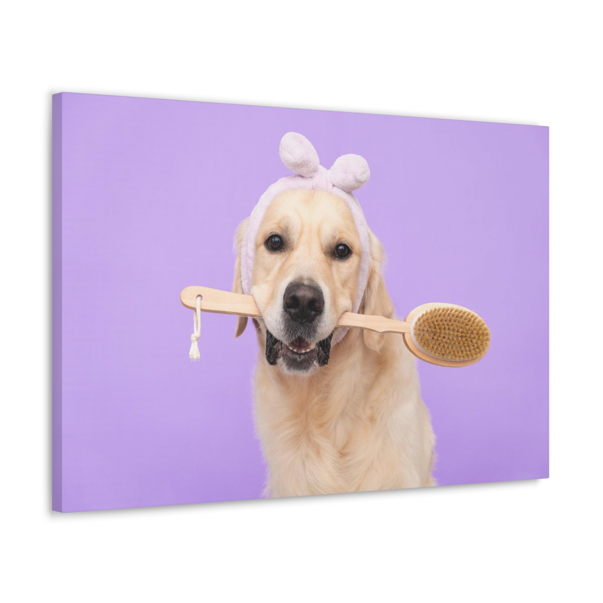 Funny Golden Retriever Bathee Canvas Wall Art for Home Decor Ready-to-Hang-Express Your Love Gifts