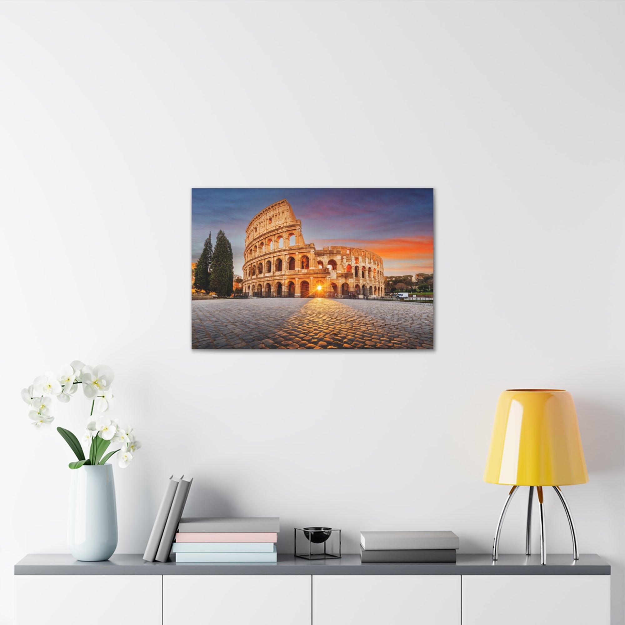 Colosseum in Rome Night Modern Multicolor Scenic Nature Photography Canvas Home Office Decor Ready to Hang-Express Your Love Gifts