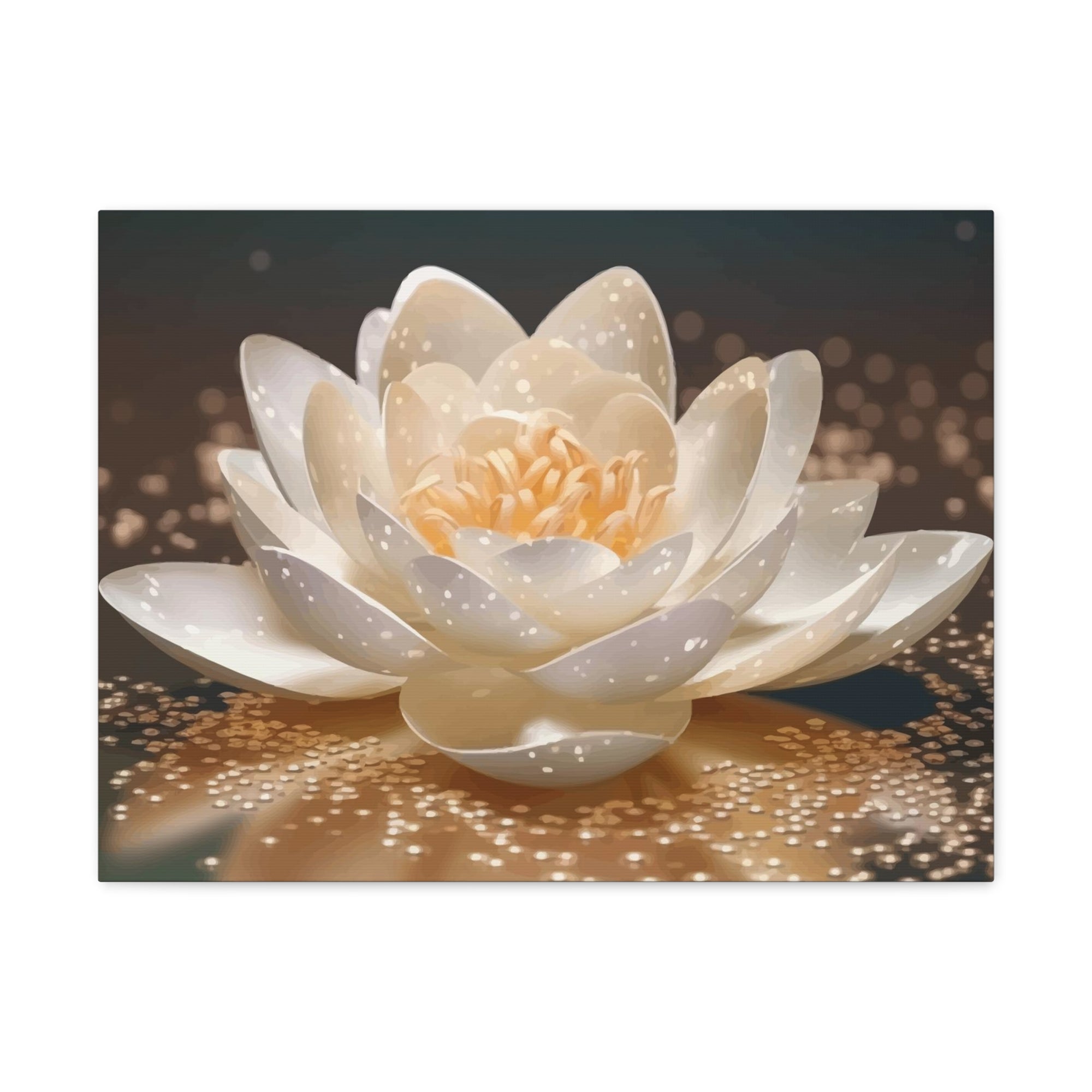 Beautiful White Lotus Flower Canvas Wall Art for Home Decor Ready-to-Hang-Express Your Love Gifts