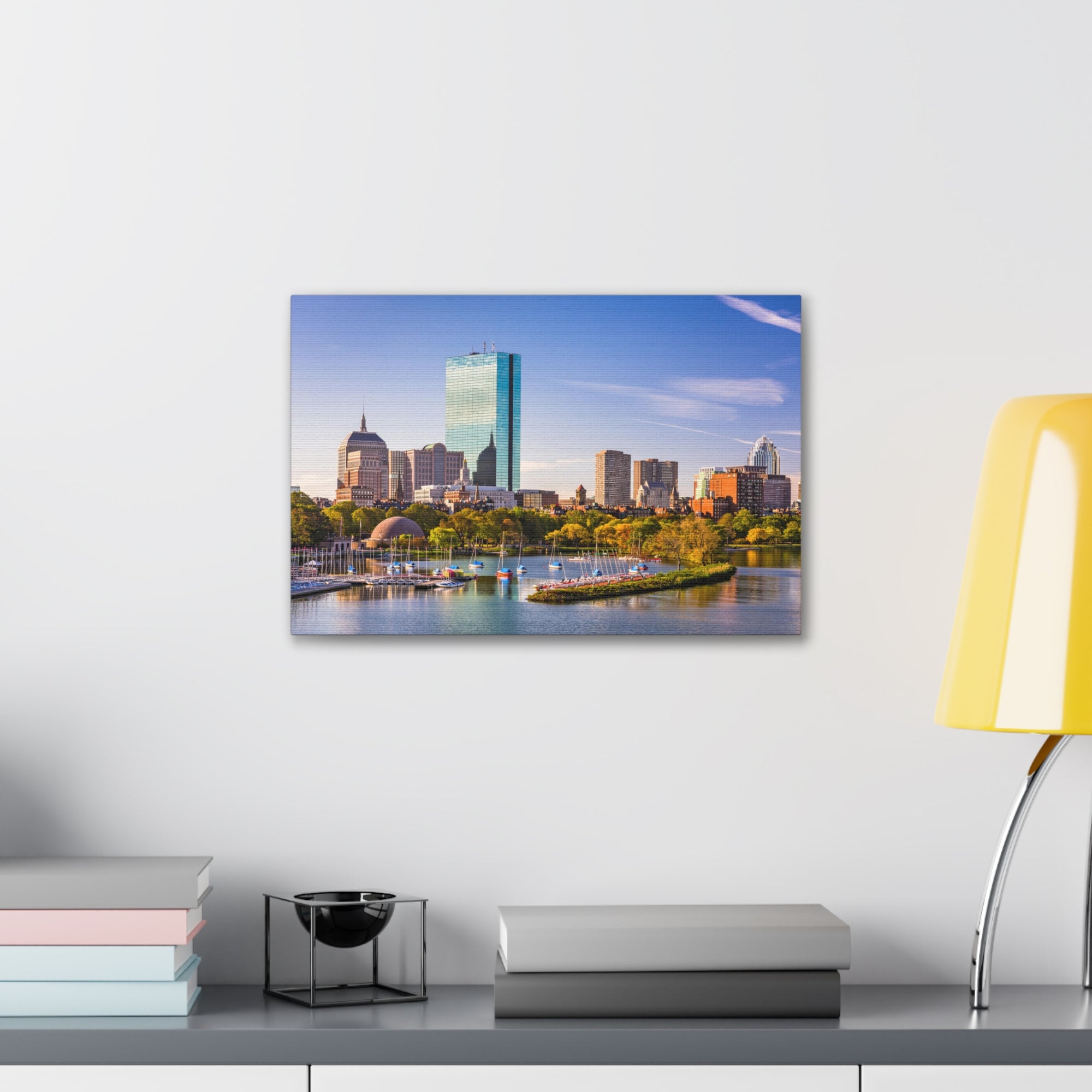 Boston Daytime Skyline Canvas Artwork High-Quality Breathtaking Stunning Cityscape for Home Decor Ready to Hang-Express Your Love Gifts