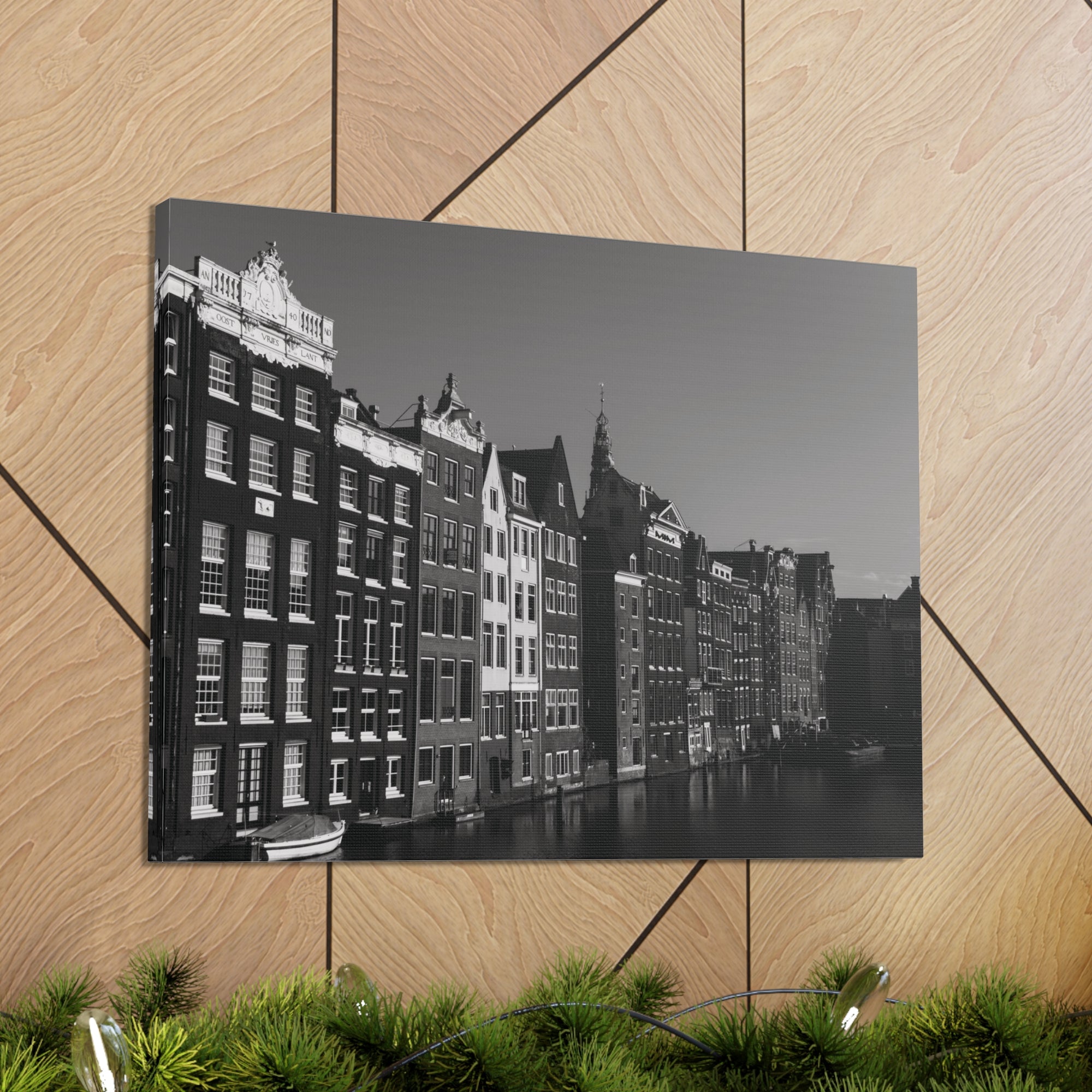 Amsterdam Black And White Skyline Canvas Artwork High-Quality Breathtaking Stunning Cityscape for Home Decor Ready to Hang-Express Your Love Gifts