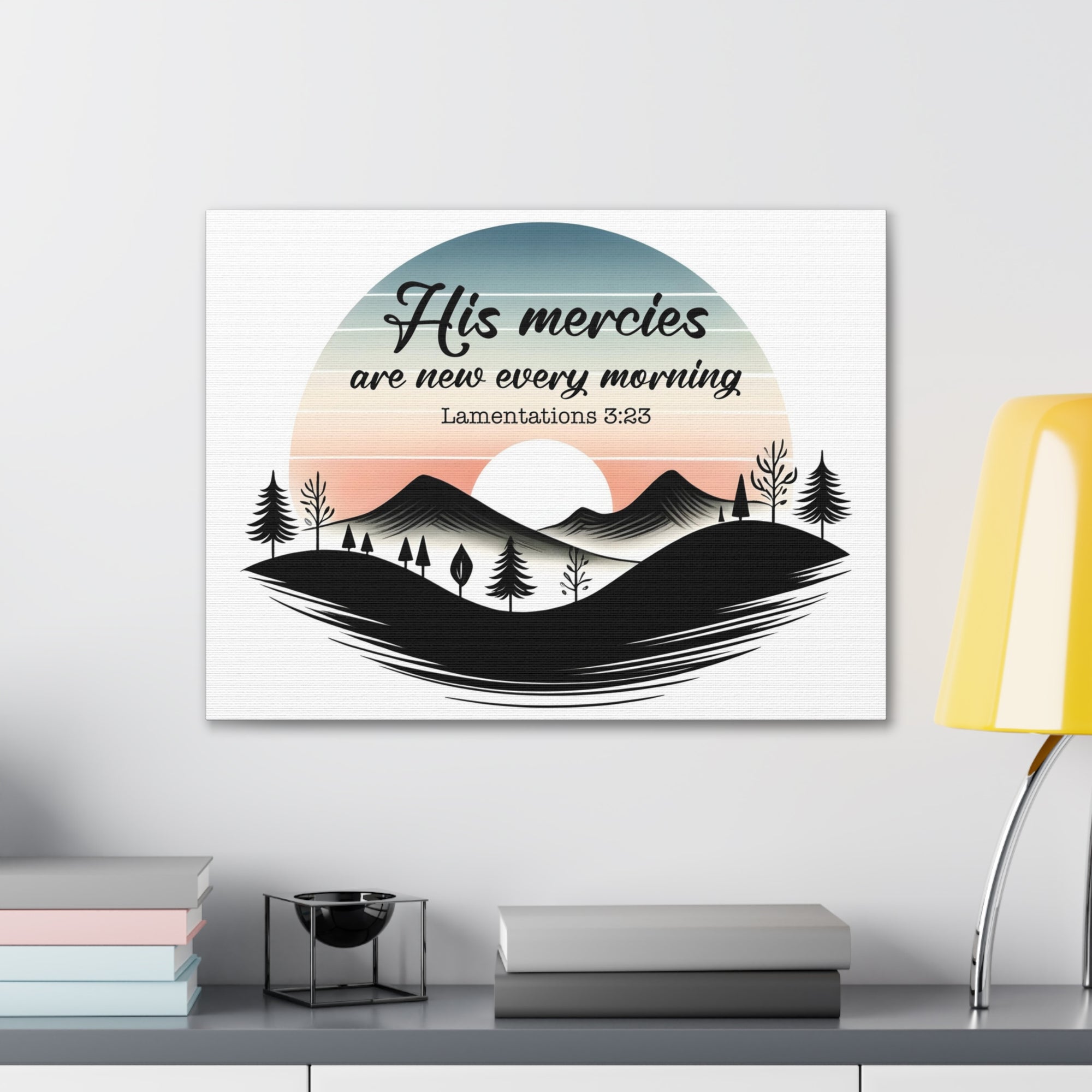 Scripture Walls Lamentations 3:23 New Mercies Bible Verse Canvas Christian Wall Art Ready to Hang Unframed-Express Your Love Gifts