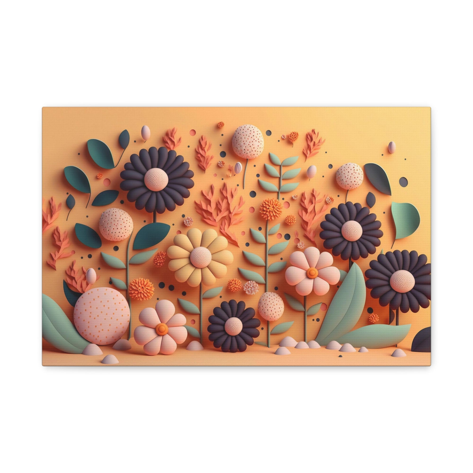 3D Floral Craft Wallpaper Flower Canvas Wall Art for Home Decor Ready-to-Hang-Express Your Love Gifts