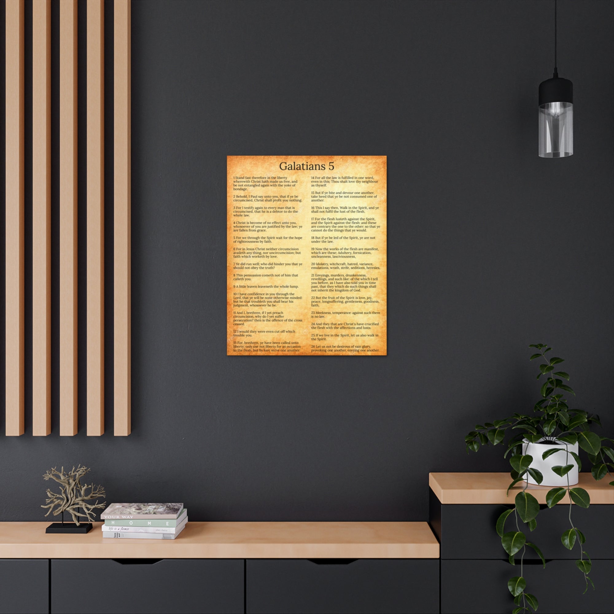 Scripture Walls Galatians 5 Fruit of the Spirit Gold Bible Verse Canvas Christian Wall Art Ready to Hang Unframed-Express Your Love Gifts