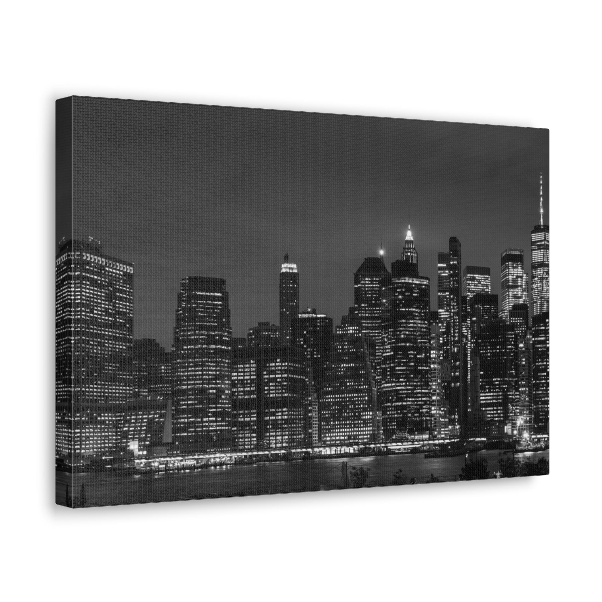 Brooklyn Black And White Skyline Canvas Artwork High-Quality Breathtaking Stunning Cityscape for Home Decor Ready to Hang-Express Your Love Gifts