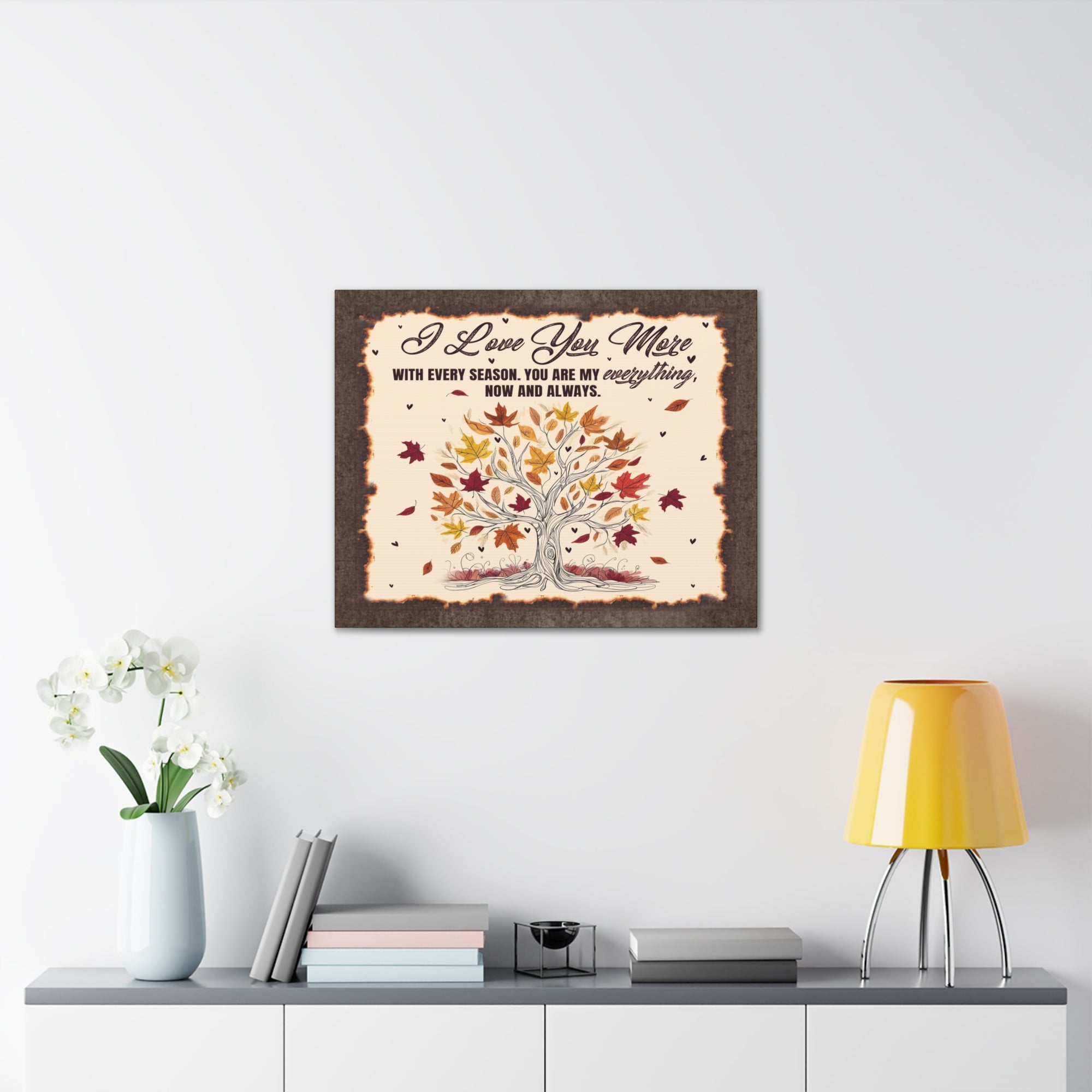 To My Wife I Love You More - Seasonal Tree of Love Canvas Wall Art - Heartfelt Gift for Every Season-Express Your Love Gifts