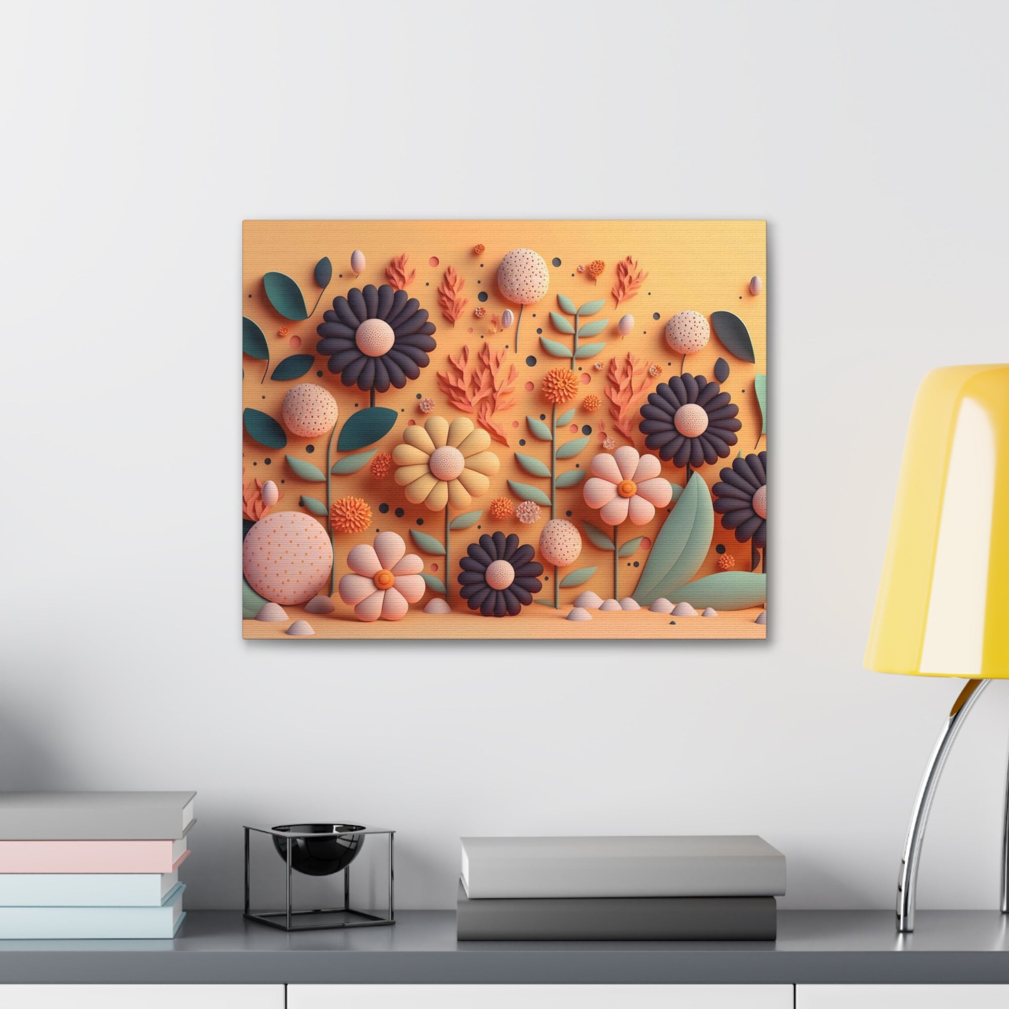 3D Floral Craft Wallpaper Flower Canvas Wall Art for Home Decor Ready-to-Hang-Express Your Love Gifts