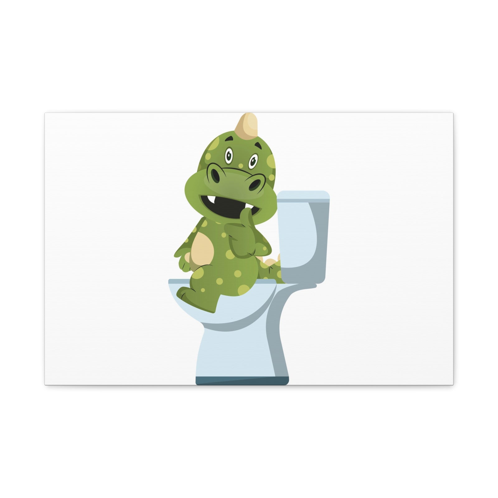 Green Dragon Sitting On Toilet Funny Canvas Wall Art for Home Decor Ready-to-Hand-Express Your Love Gifts