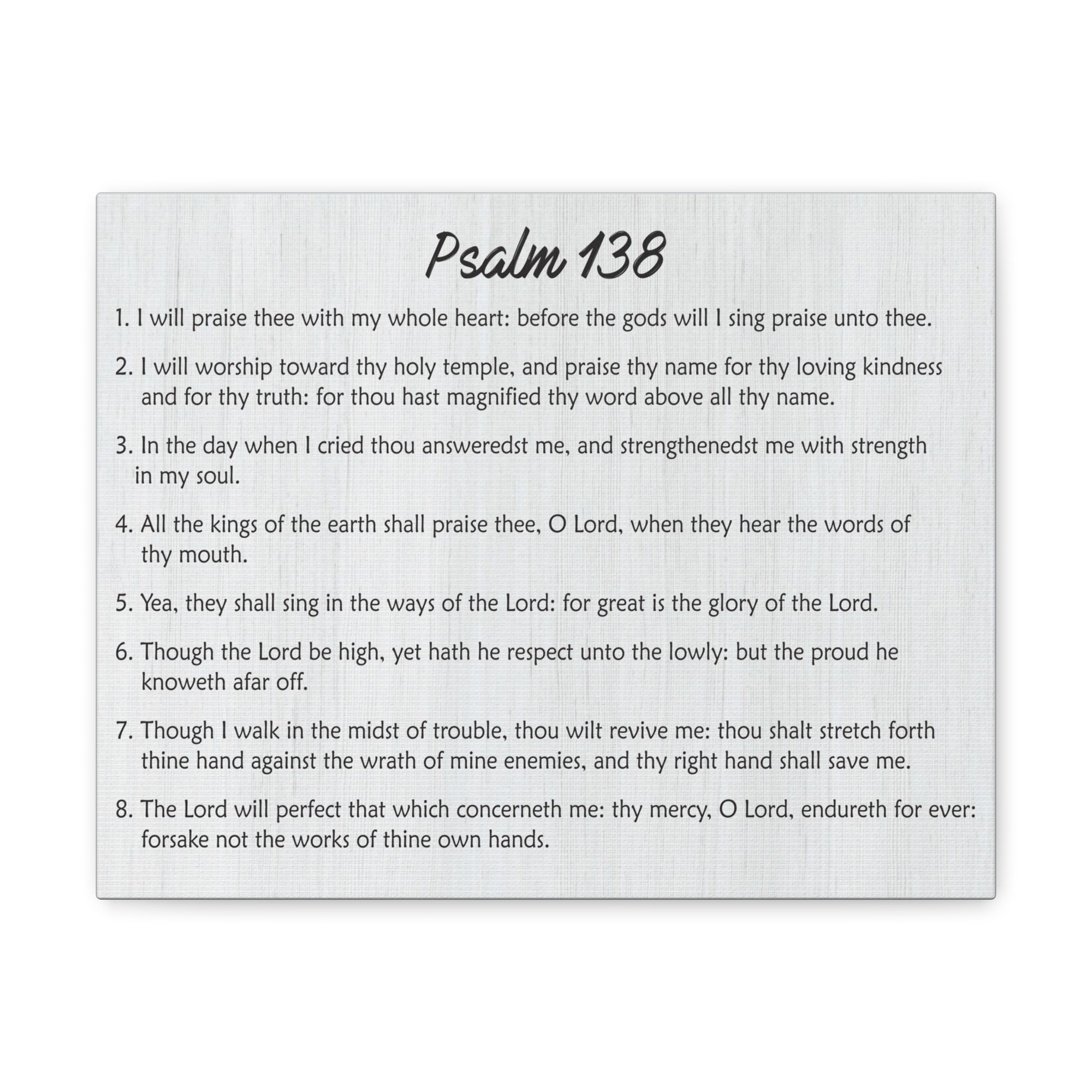 Scripture Canvas Praise His Holy Name Psalm 138 Christian Wall Art Bible Verse Print Ready to Hang-Express Your Love Gifts