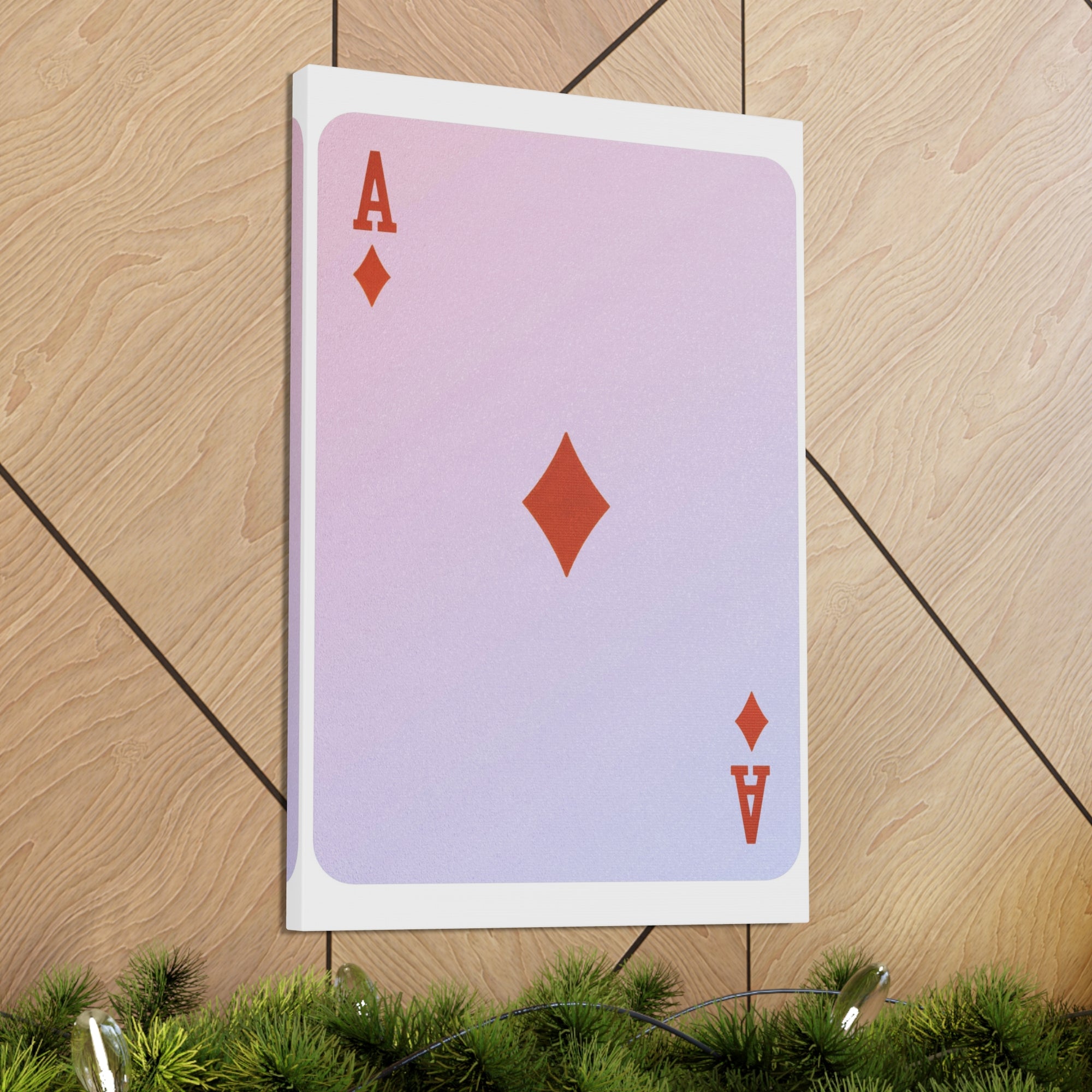 Ace Of Diamonds Playing Card Canvas Wall Art for Home Decor Ready-to-Hang-Express Your Love Gifts