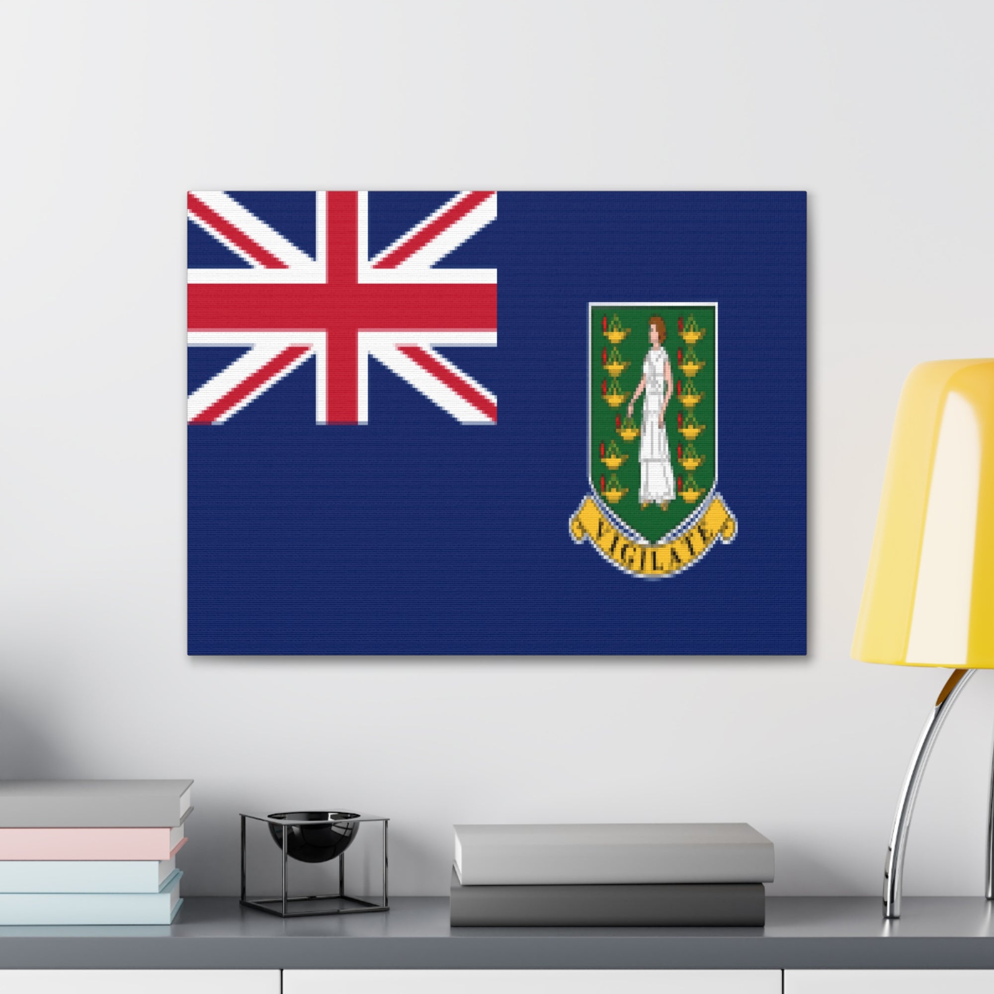 British Virgin Islands Country Flag Canvas Vibrant Wall Art Unframed Home Decor-Express Your Love Gifts