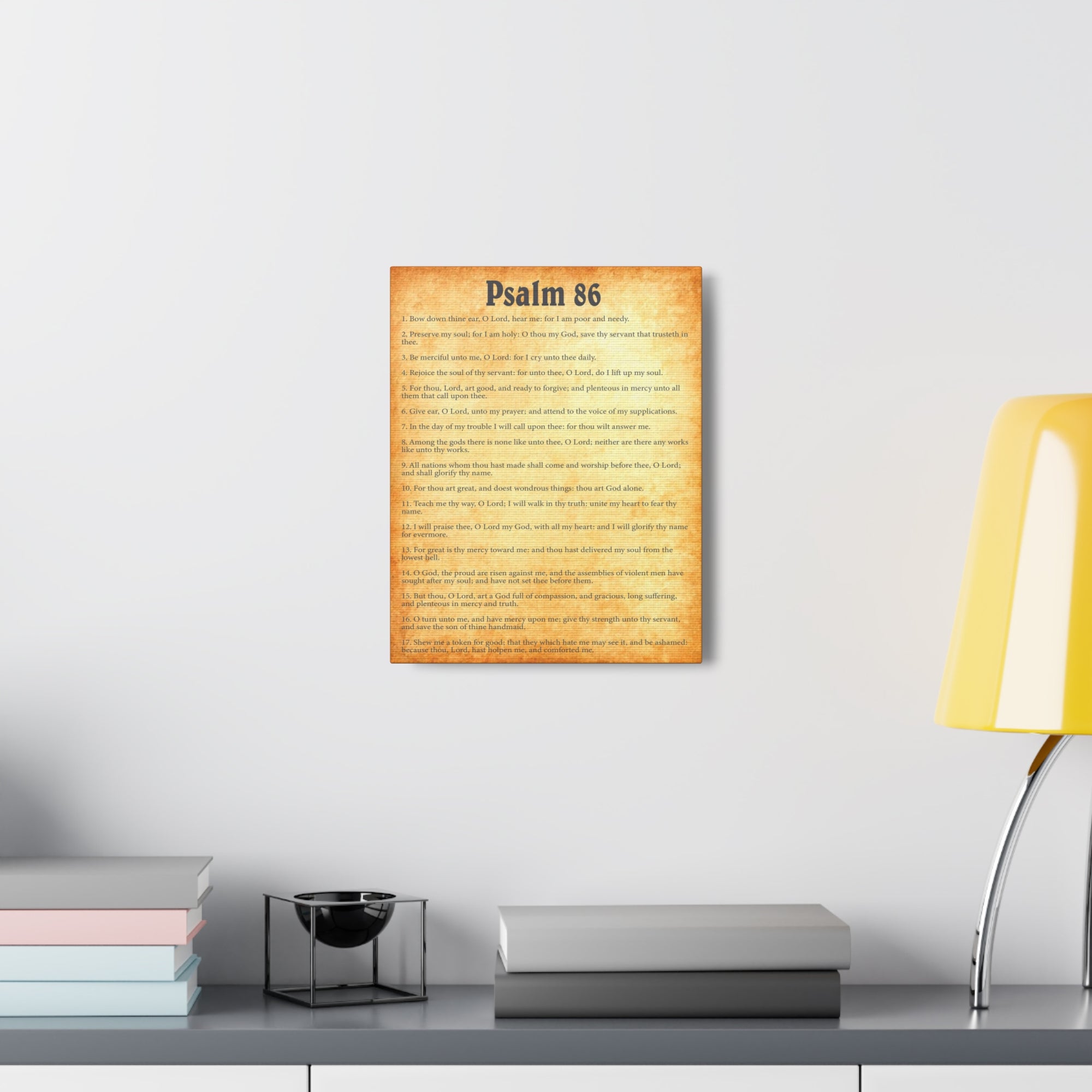 Scripture Walls Psalm 86 Gold Bible Chapter Canvas Christian Wall Art Ready to Hang Unframed-Express Your Love Gifts