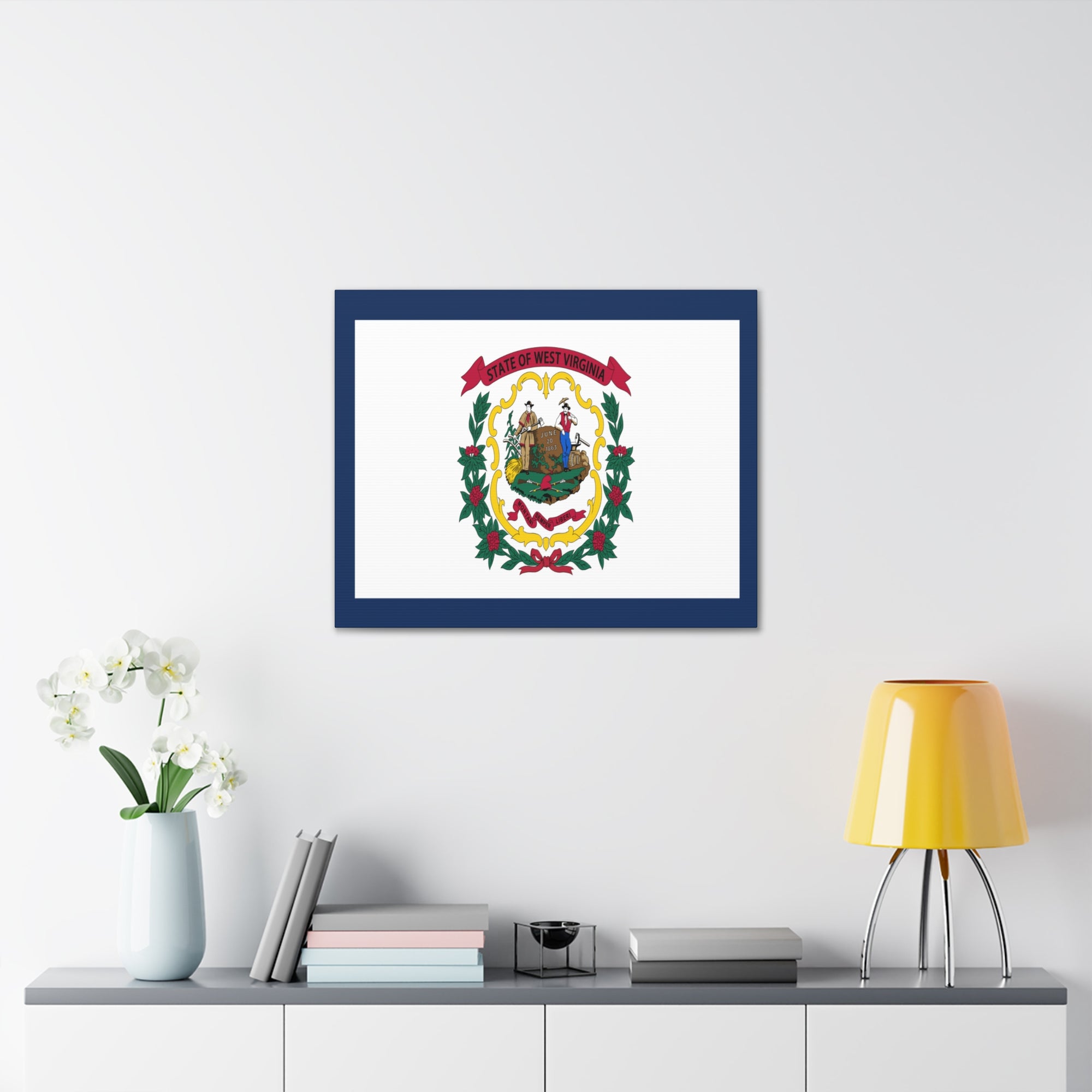 West Virginia Stage Flag Canvas Vibrant Wall Art Unframed Home Decor-Express Your Love Gifts