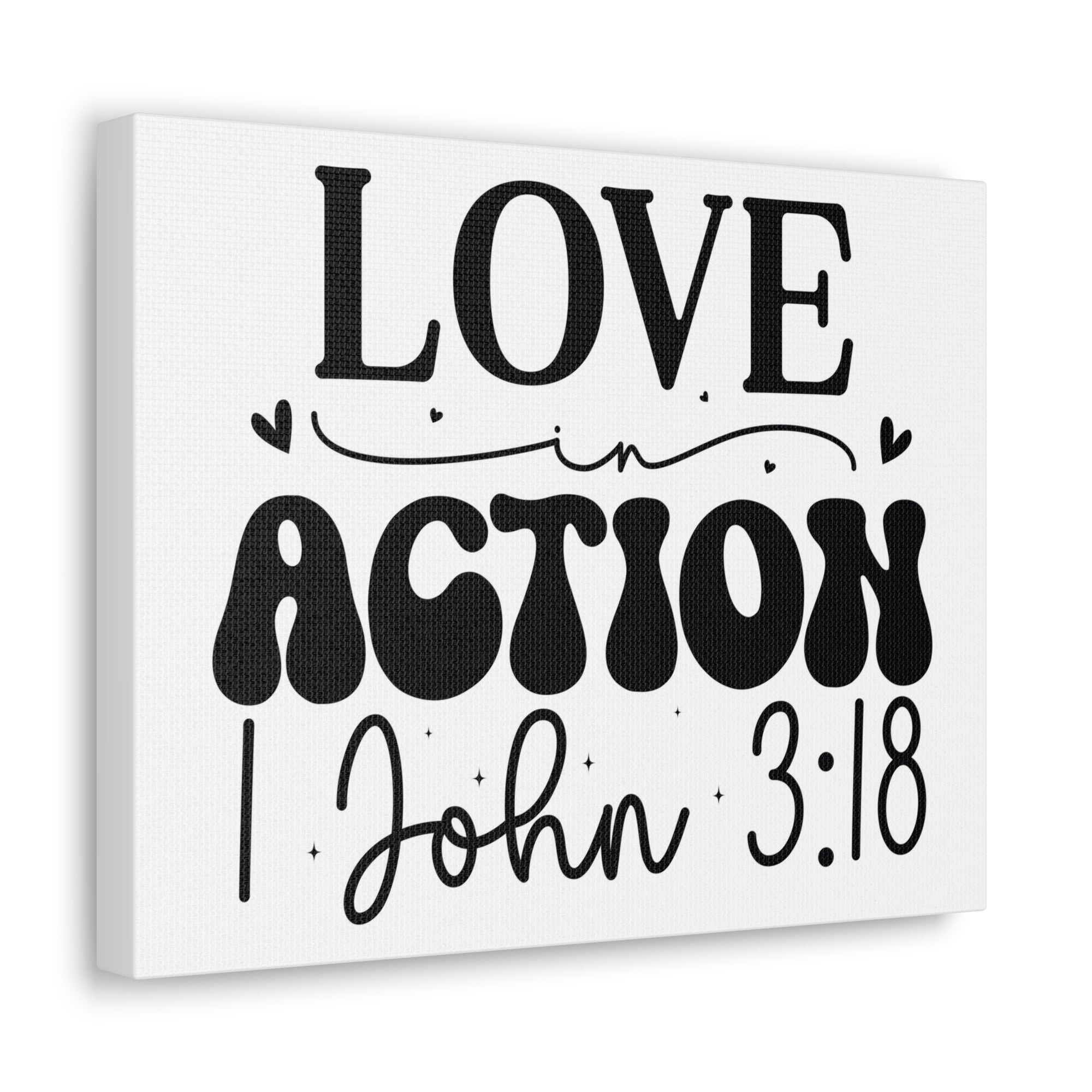 Scripture Walls 1 John 3:18 His Love in Action Bible Verse Canvas Christian Wall Art Ready to Hang Unframed-Express Your Love Gifts