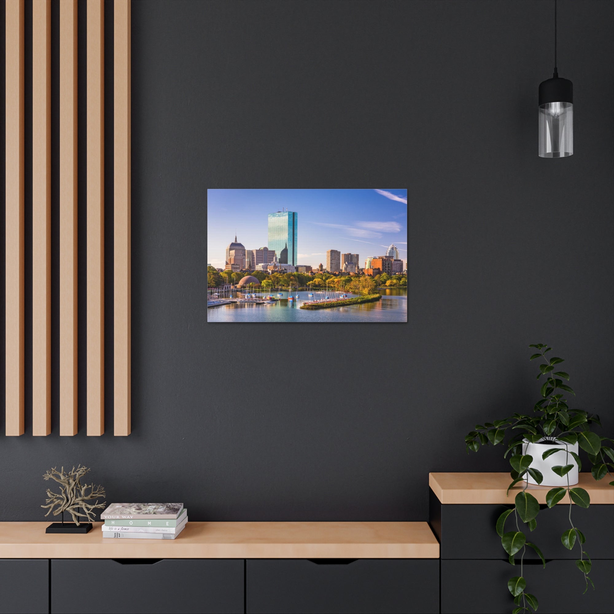 Boston Daytime Skyline Canvas Artwork High-Quality Breathtaking Stunning Cityscape for Home Decor Ready to Hang-Express Your Love Gifts