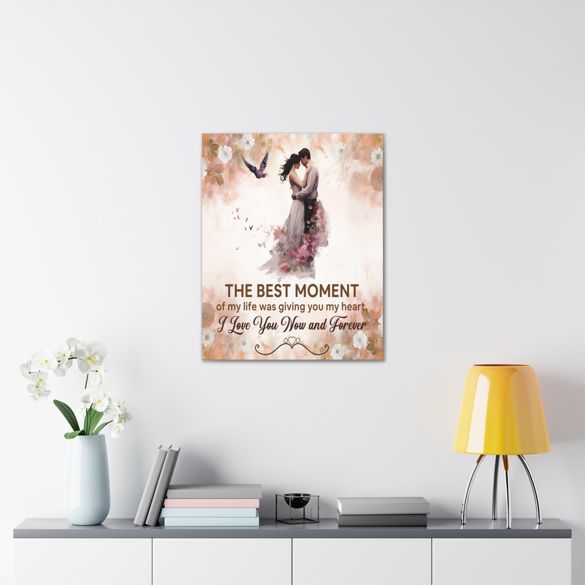 To My Wife The Best Moment of My Life Canvas Wall Art – Romantic Gift of Love & Devotion-Express Your Love Gifts