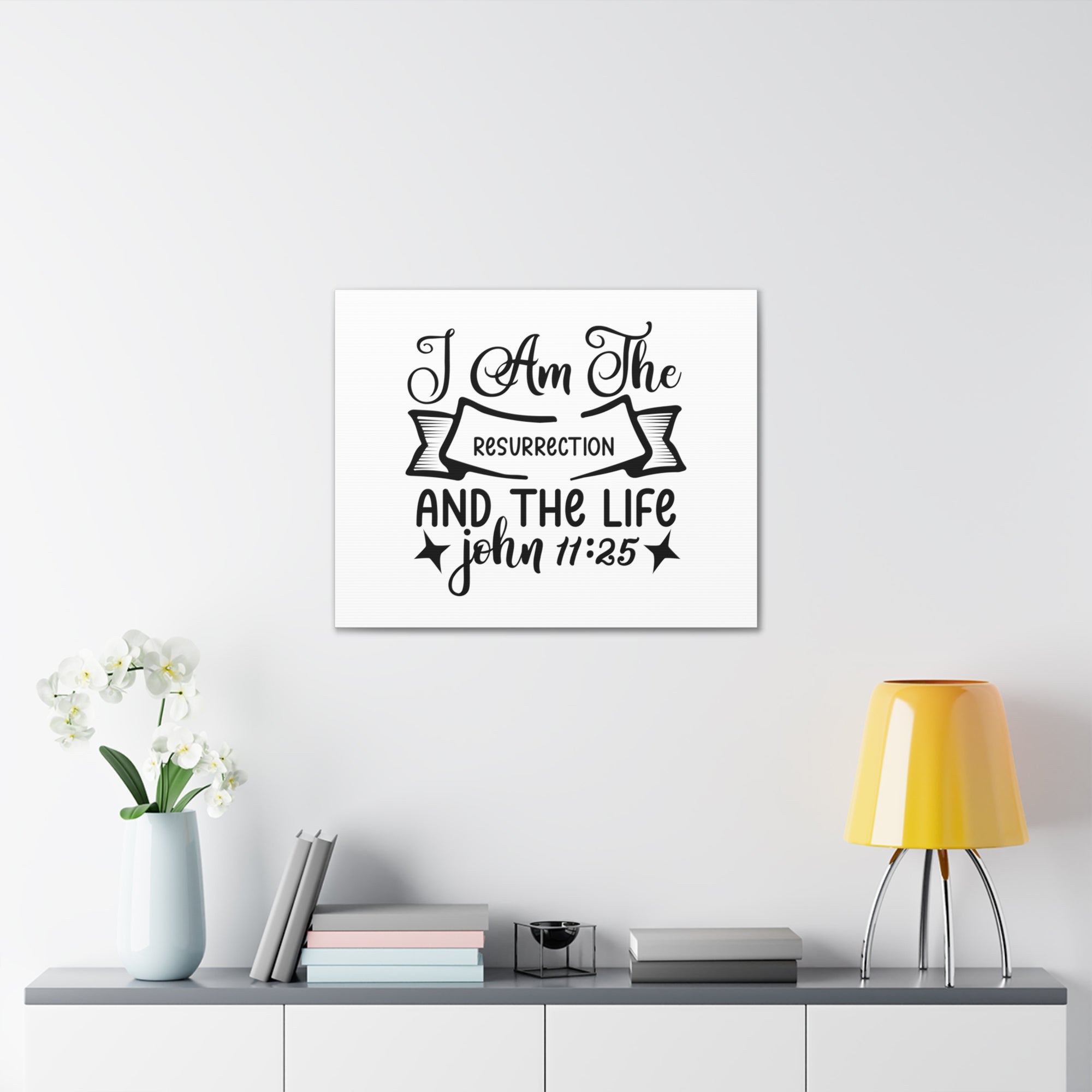 Scripture Walls John 11:25 I Am The Life Bible Verse Canvas Christian Wall Art Ready to Hang Unframed-Express Your Love Gifts