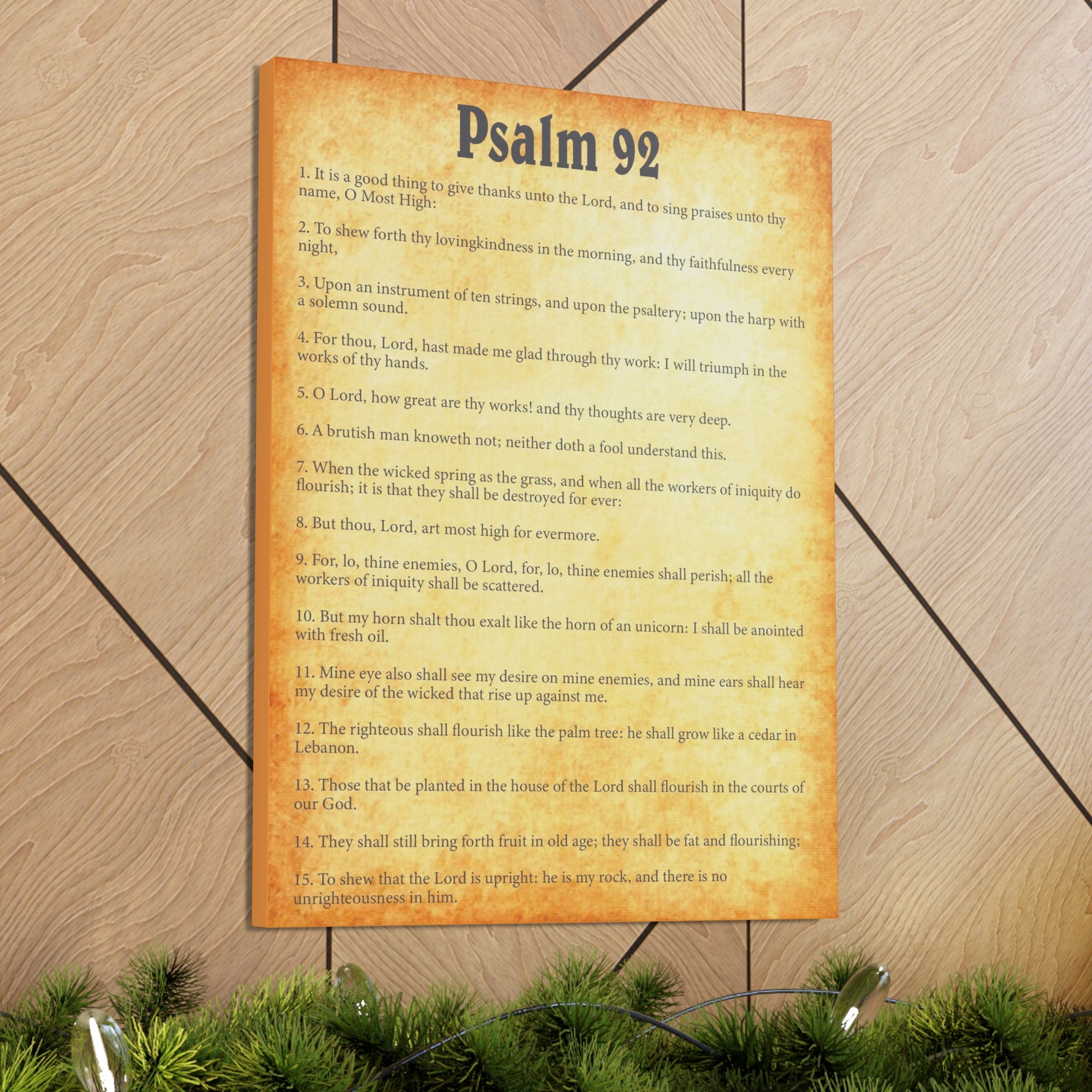 Scripture Walls Psalm 92 Gold Bible Chapter Canvas Christian Wall Art Ready to Hang Unframed-Express Your Love Gifts