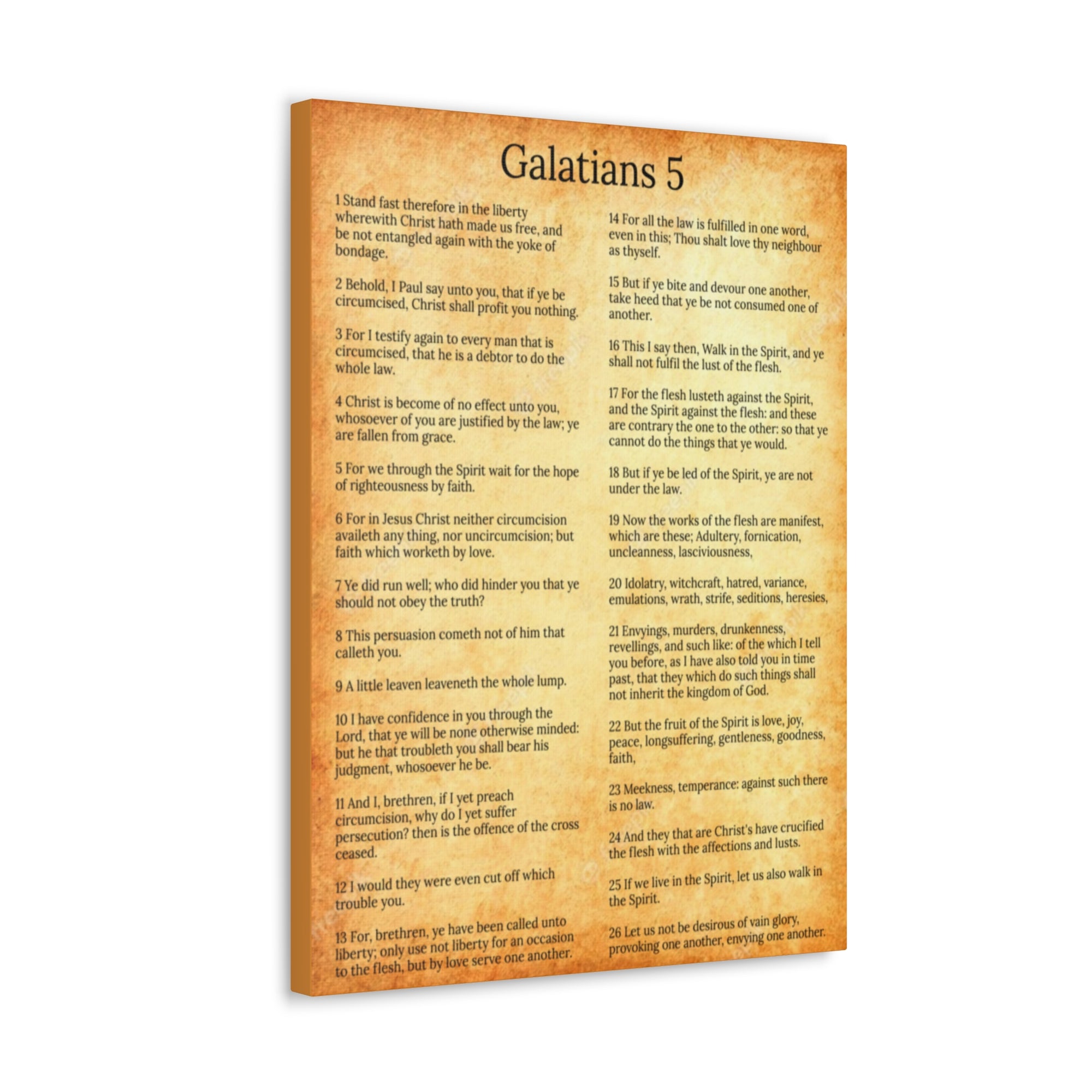 Scripture Walls Galatians 5 Fruit of the Spirit Gold Bible Verse Canvas Christian Wall Art Ready to Hang Unframed-Express Your Love Gifts