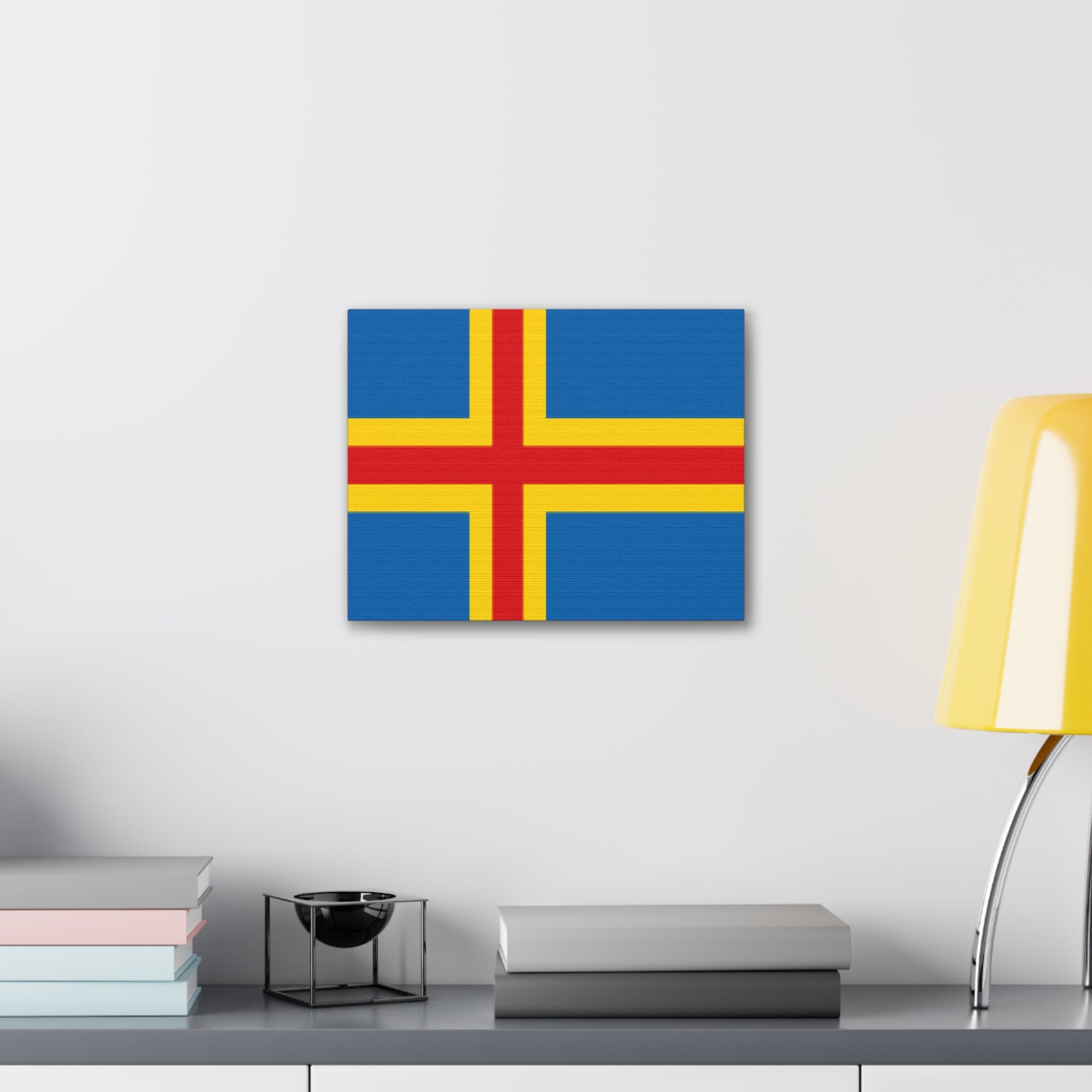 Aland Islands Country Flag Canvas Vibrant Wall Art Unframed Home Decor-Express Your Love Gifts