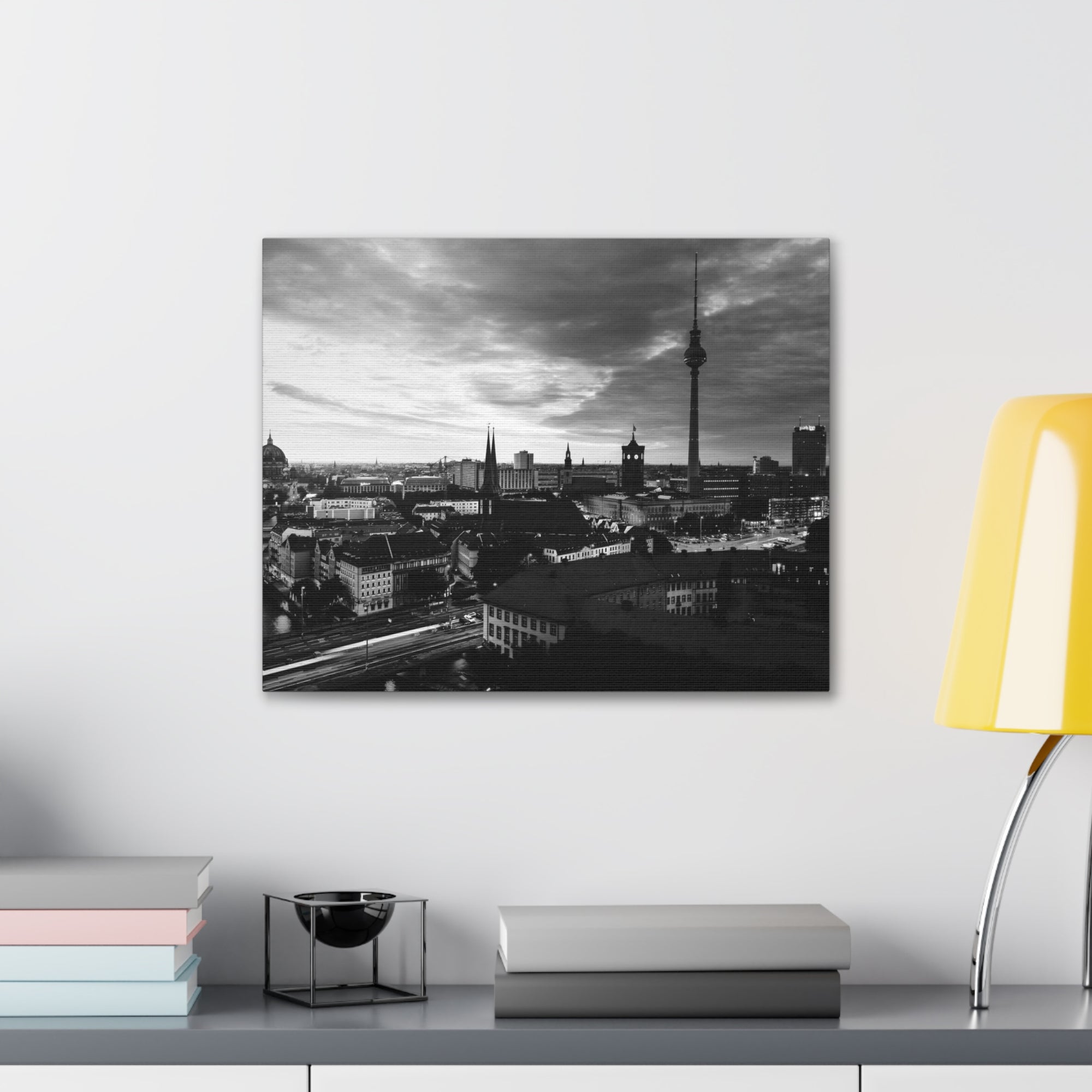 Berlin Black And White Skyline Canvas Artwork High-Quality Breathtaking Stunning Cityscape for Home Decor Ready to Hang-Express Your Love Gifts