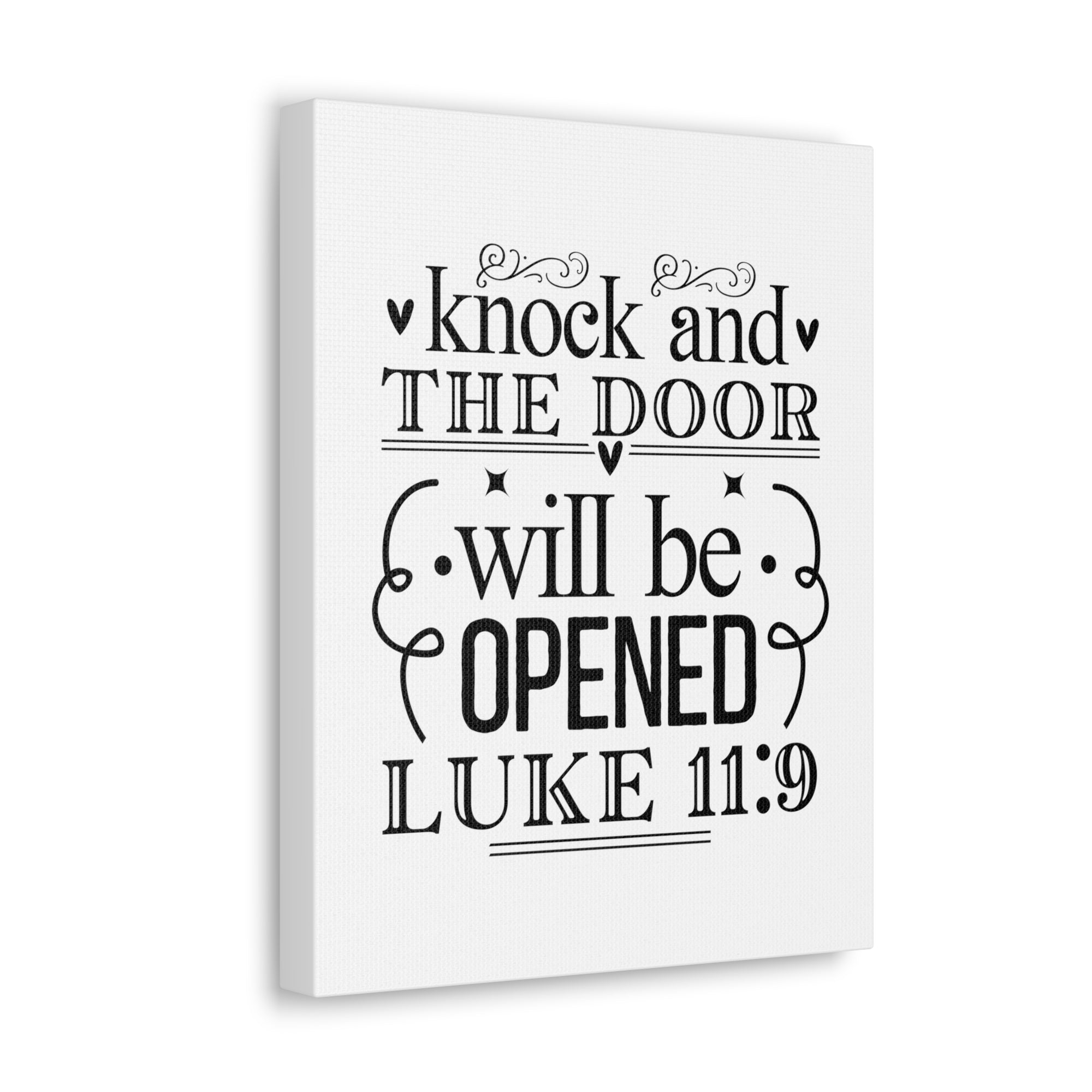 Scripture Walls Luke 11:9 Knock Bible Verse Canvas Christian Wall Art Ready to Hang Unframed-Express Your Love Gifts