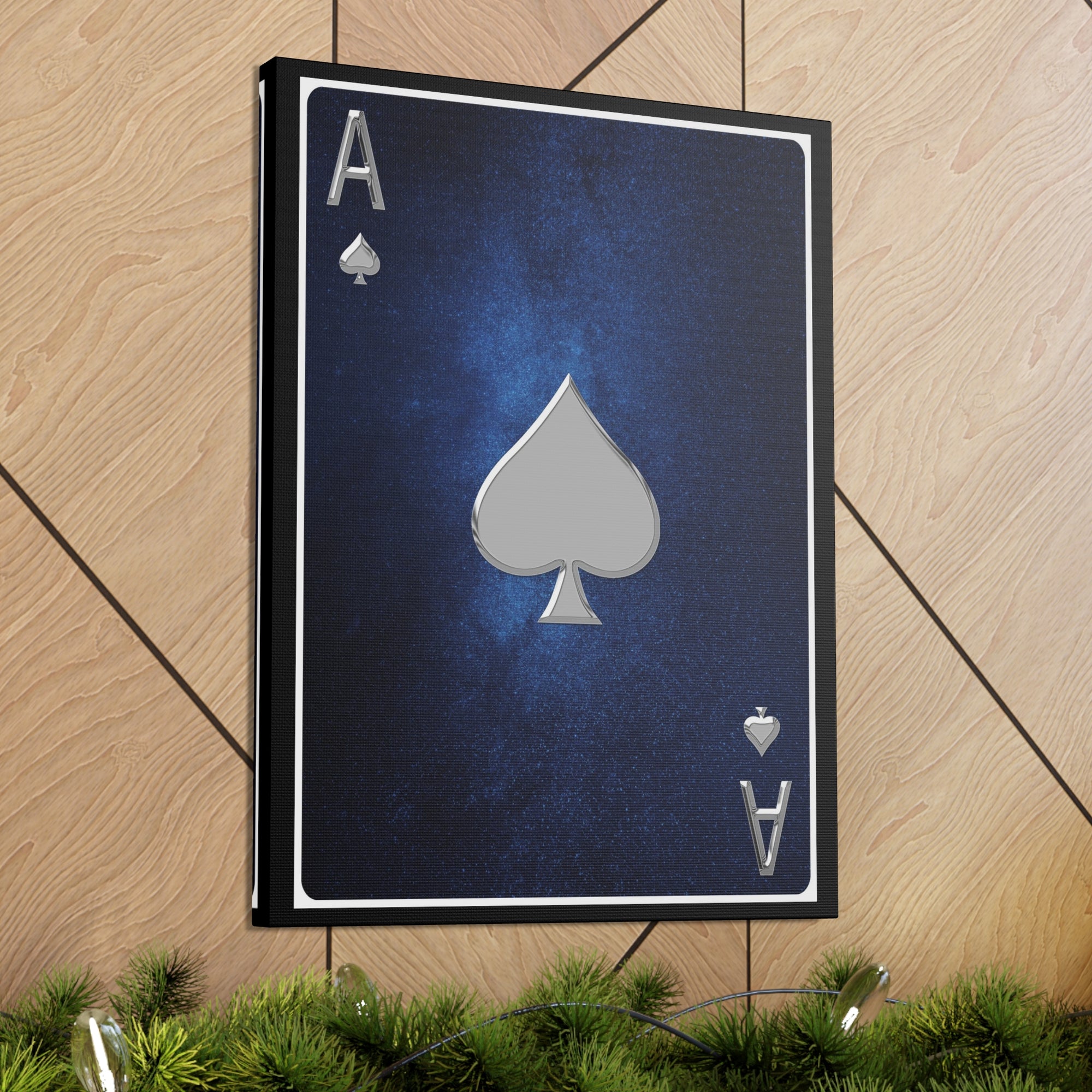 Ace Of Spades Space Background Playing Card Canvas Wall Art for Home Decor Ready-to-Hang-Express Your Love Gifts