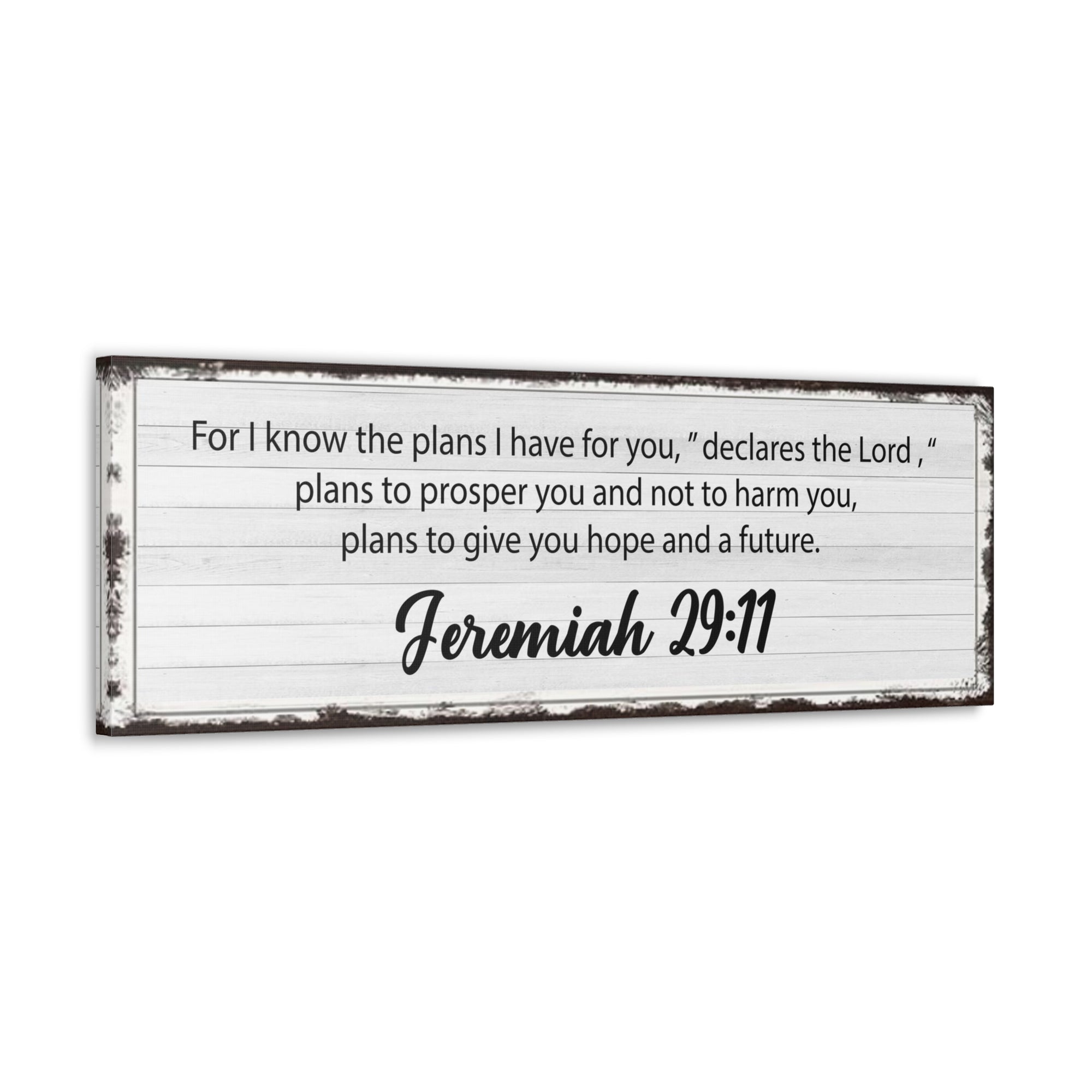 Scripture Walls Jeremiah 29:11 White Bible Verse Canvas Christian Wall Art Ready to Hang Unframed-Express Your Love Gifts