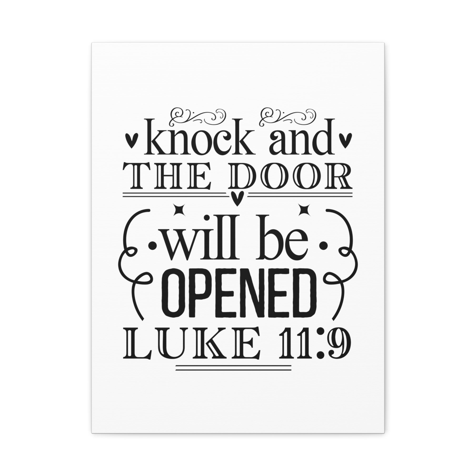 Scripture Walls Luke 11:9 Knock Bible Verse Canvas Christian Wall Art Ready to Hang Unframed-Express Your Love Gifts