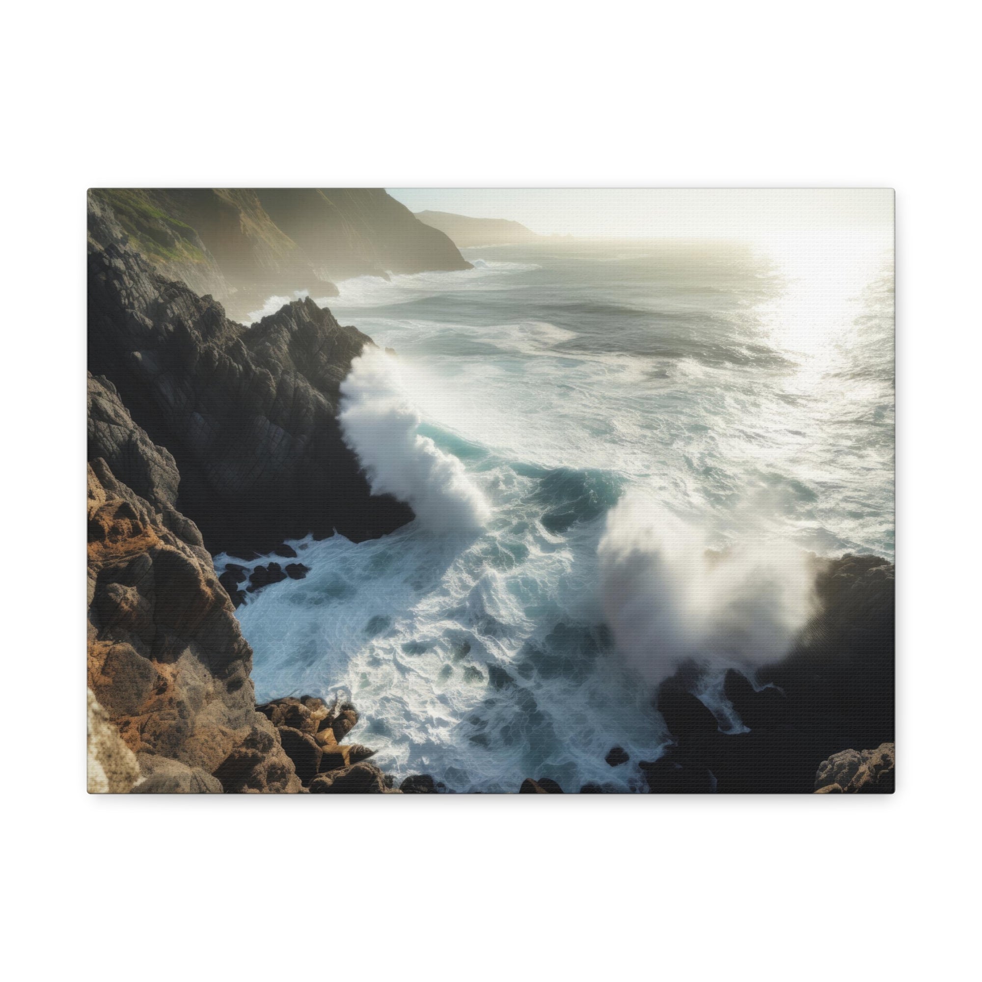 Beautiful Grand Canyon Big Crashing Waves Ocean Canvas Wall Art for Home Decor Ready-to-Hang-Express Your Love Gifts