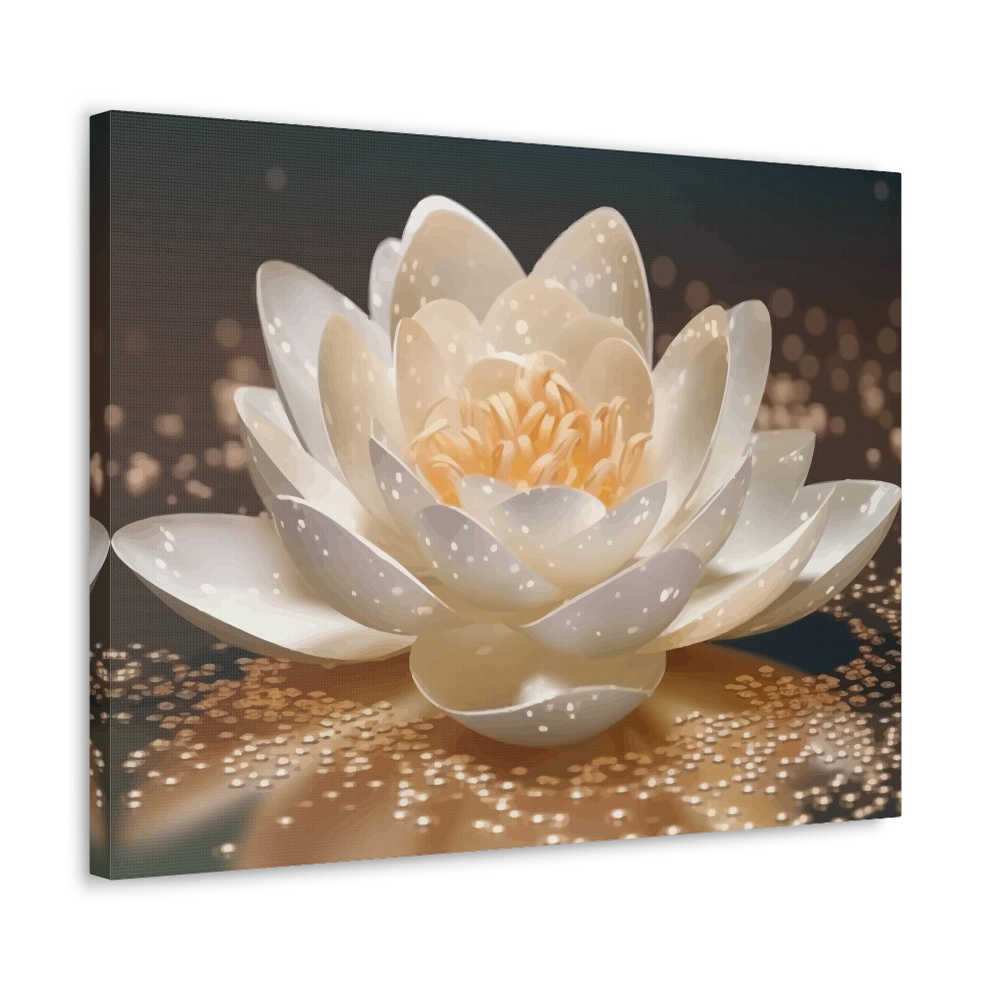 Beautiful White Lotus Flower Canvas Wall Art for Home Decor Ready-to-Hang-Express Your Love Gifts