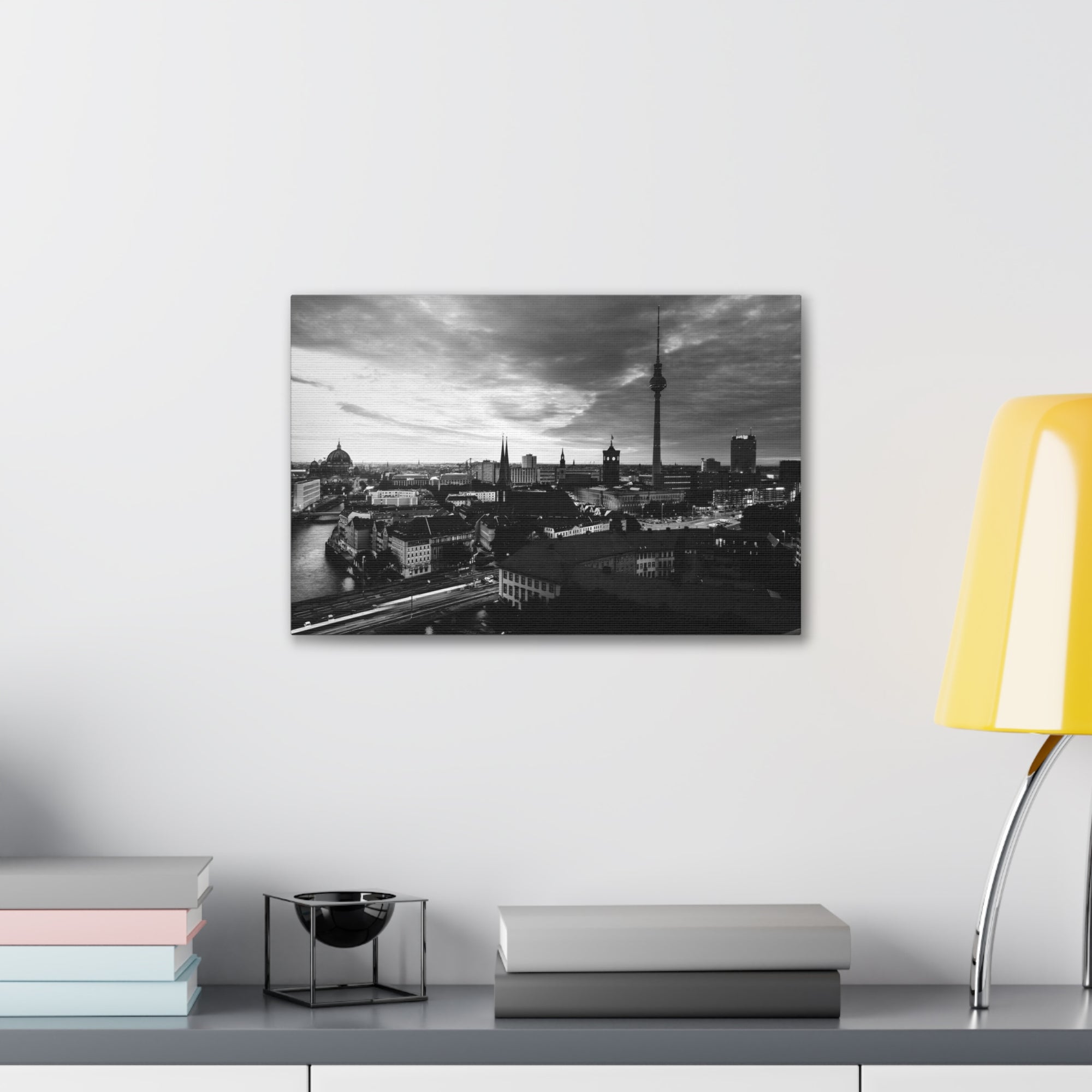 Berlin Black And White Skyline Canvas Artwork High-Quality Breathtaking Stunning Cityscape for Home Decor Ready to Hang-Express Your Love Gifts