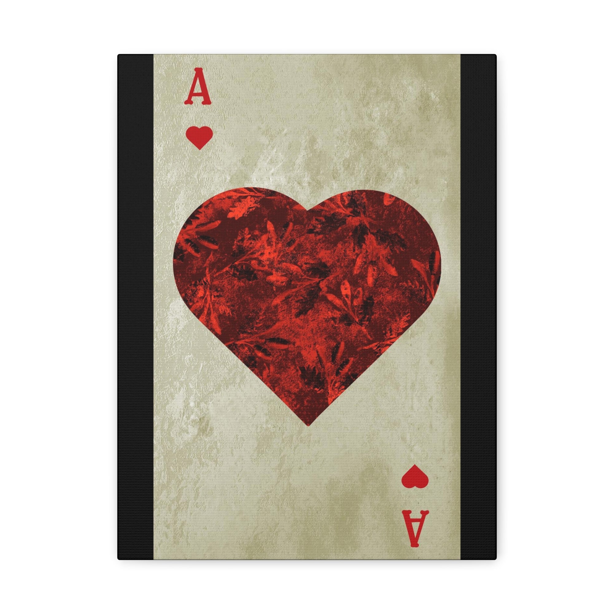 Ace Of Hearts Playing Card Canvas Wall Art for Home Decor Ready-to-Hang-Express Your Love Gifts