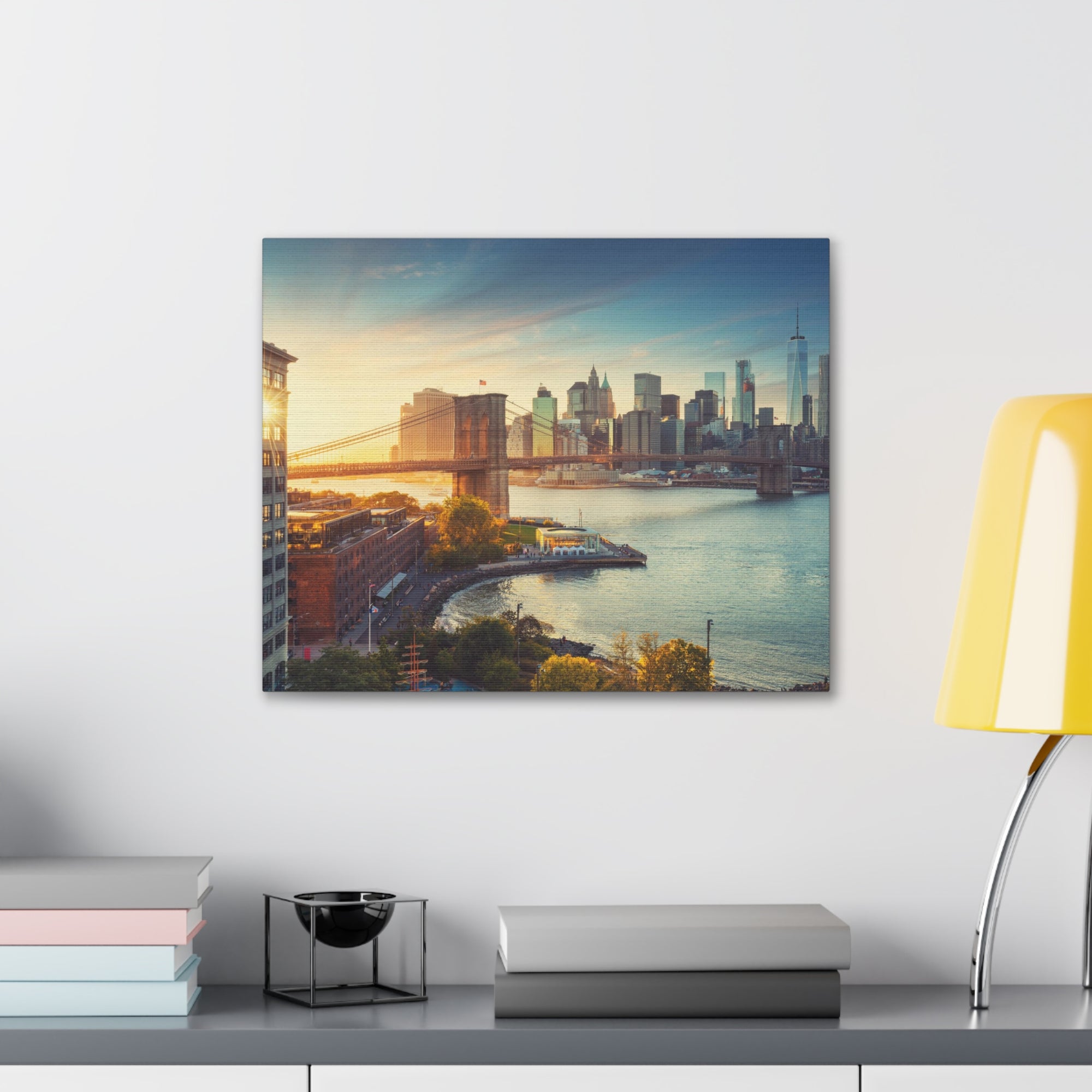 Brooklyn Daytime Skyline Canvas Artwork High-Quality Breathtaking Stunning Cityscape for Home Decor Ready to Hang-Express Your Love Gifts