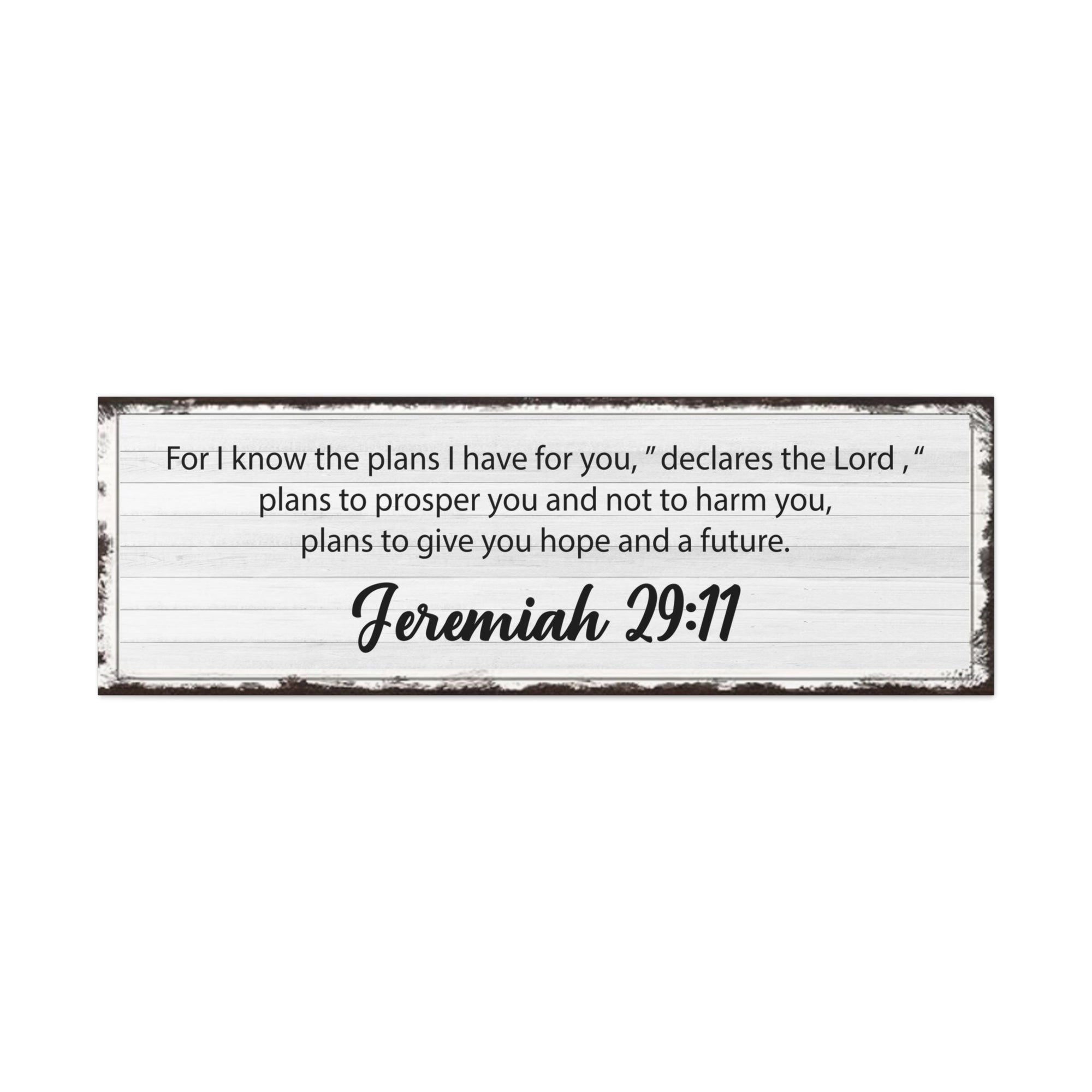 Scripture Walls Jeremiah 29:11 White Bible Verse Canvas Christian Wall Art Ready to Hang Unframed-Express Your Love Gifts