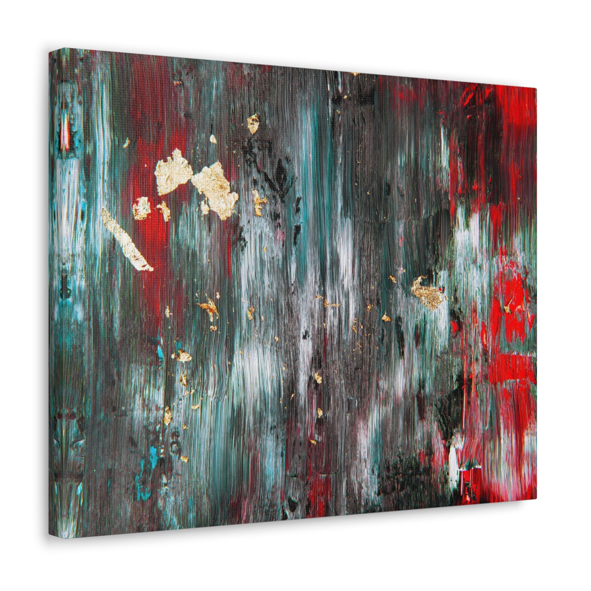 Abstract Art Gold Textured White Red Black Brushstrokes Painting Canvas Wall Art for Home Decor Ready-to-Hang-Express Your Love Gifts