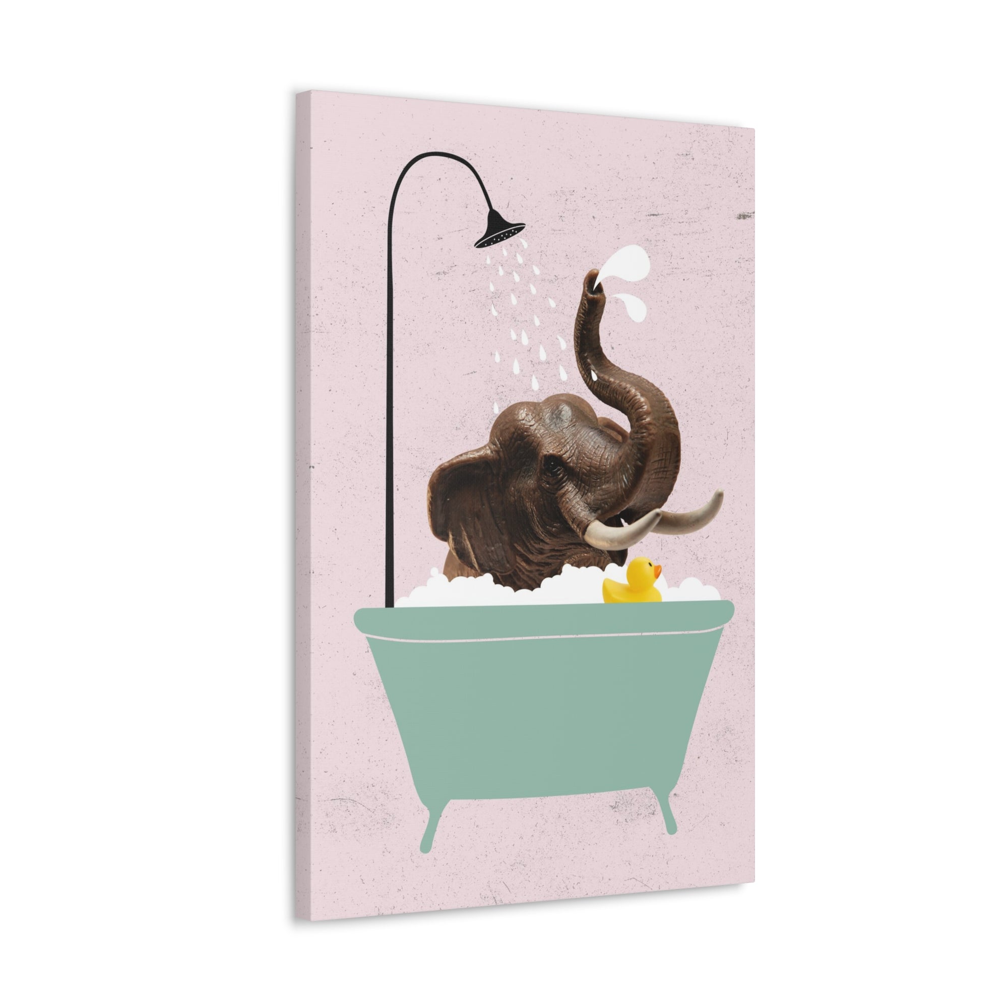 Funny Elephant Bath Canvas Wall Art for Home Decor Ready-to-Hang-Express Your Love Gifts