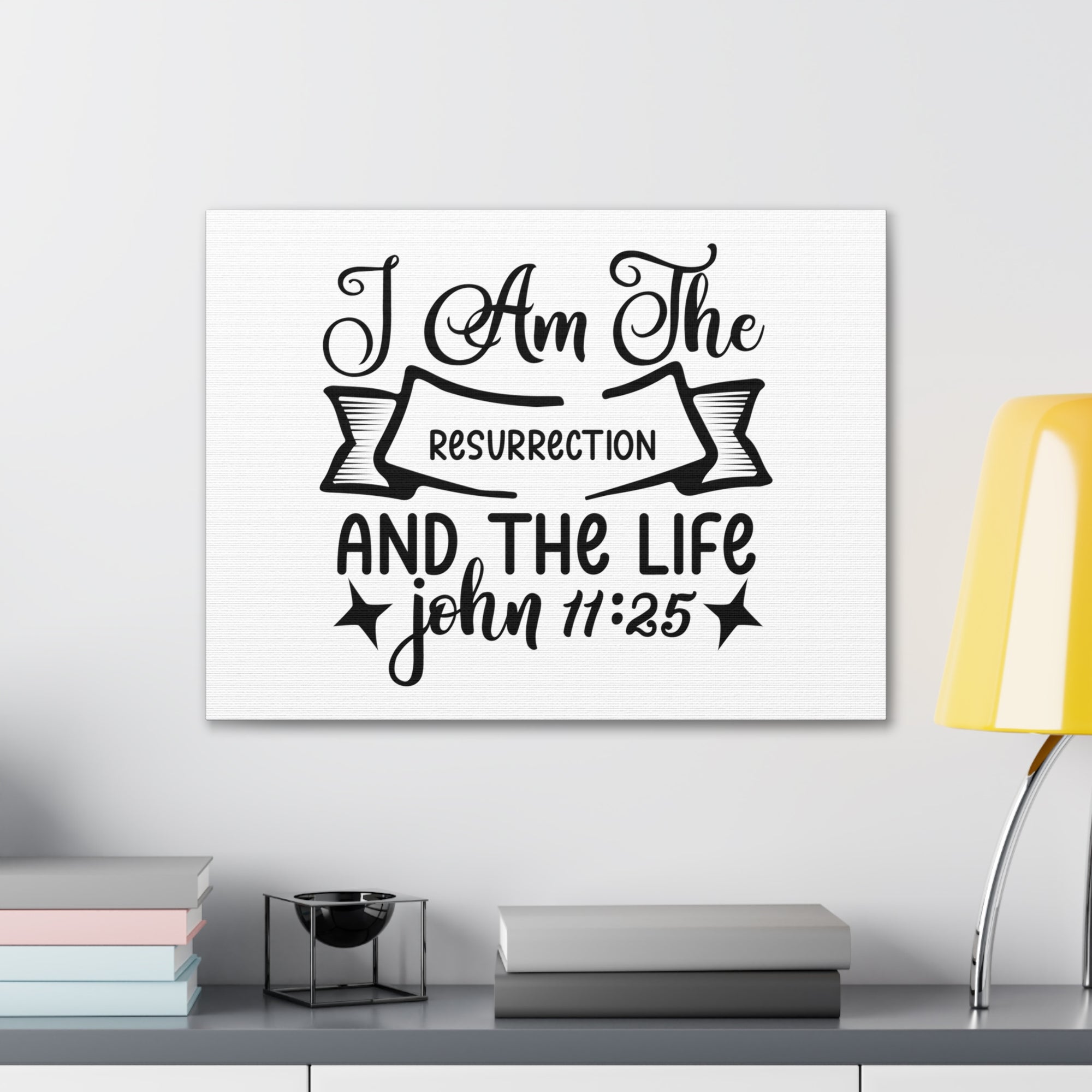 Scripture Walls John 11:25 I Am The Life Bible Verse Canvas Christian Wall Art Ready to Hang Unframed-Express Your Love Gifts