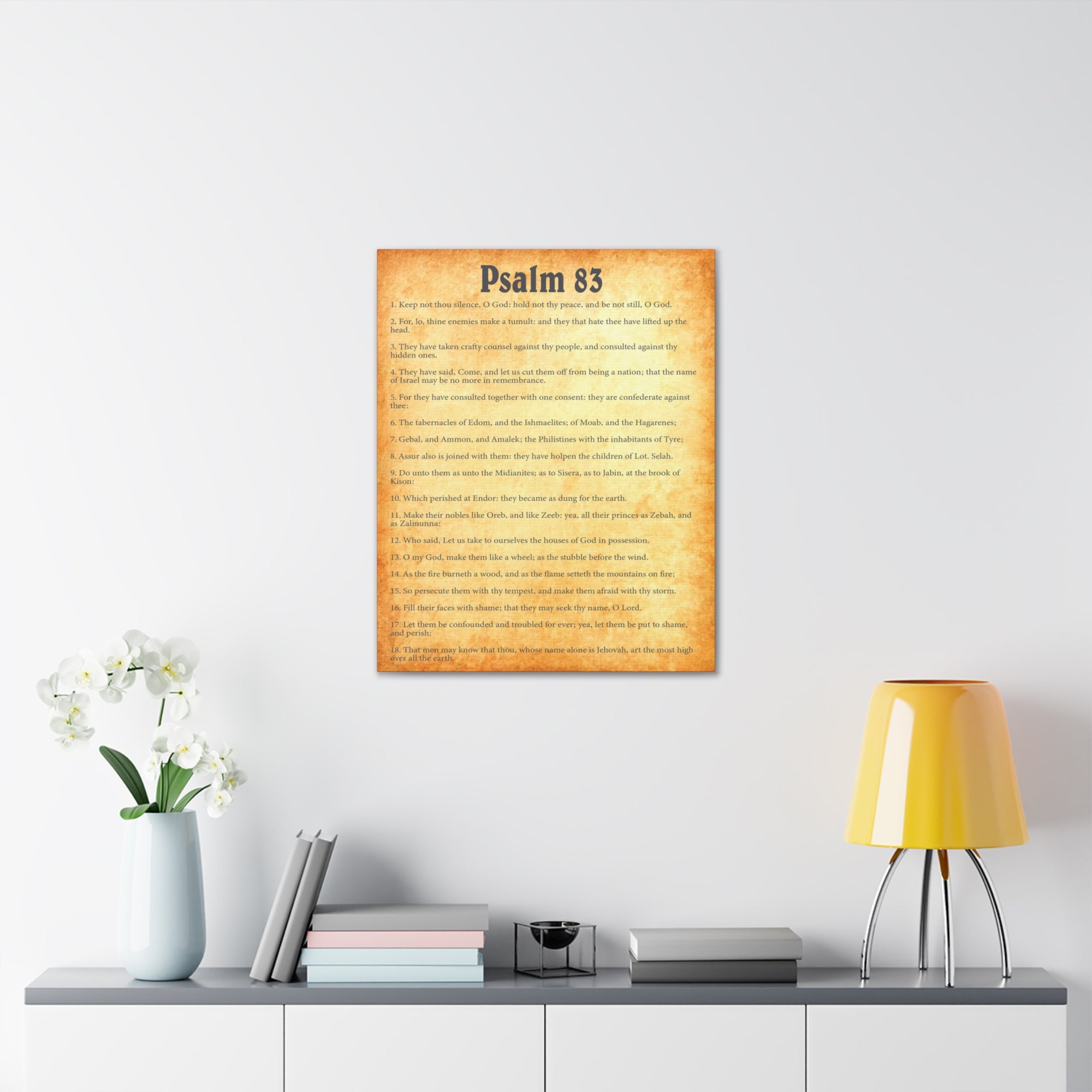 Scripture Walls Psalm 83 Gold Bible Chapter Canvas Christian Wall Art Ready to Hang Unframed-Express Your Love Gifts