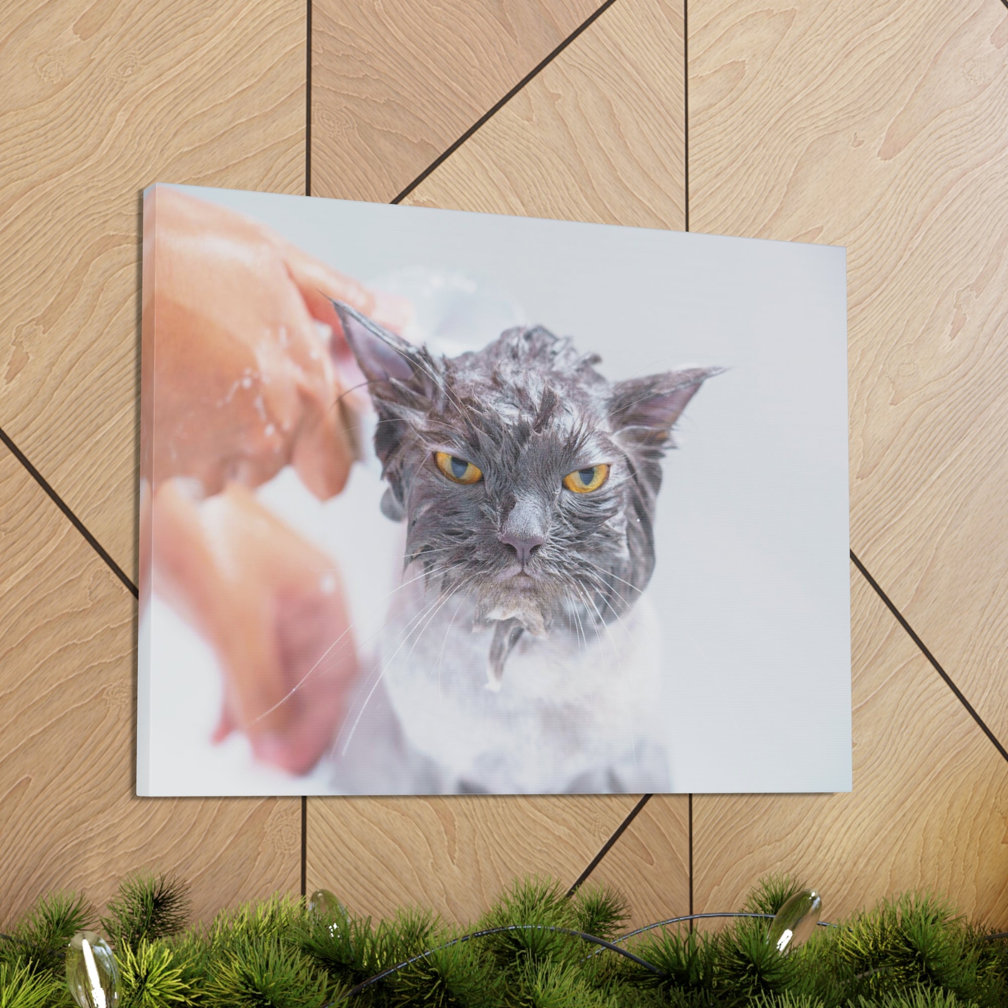 Funny Persian Cat Bathee Canvas Wall Art for Home Decor Ready-to-Hang-Express Your Love Gifts